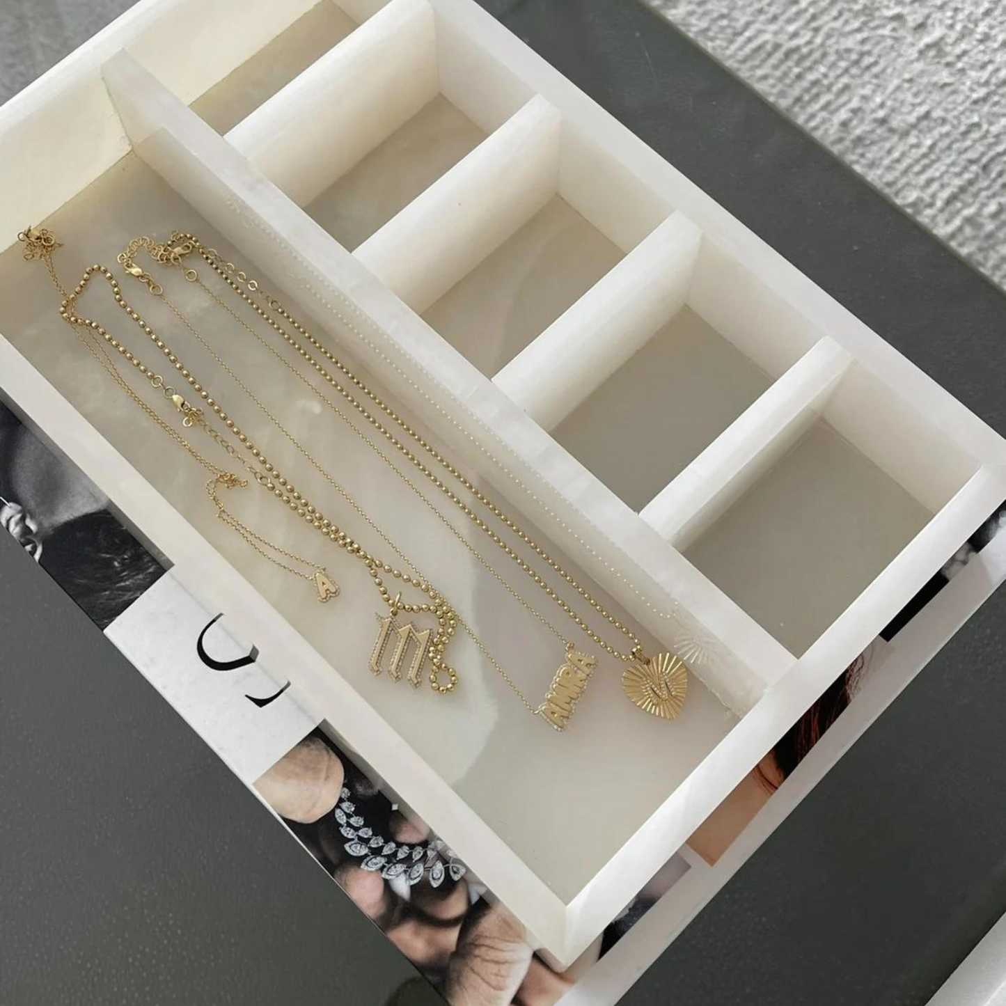 Jewellery Tray - White Onyx