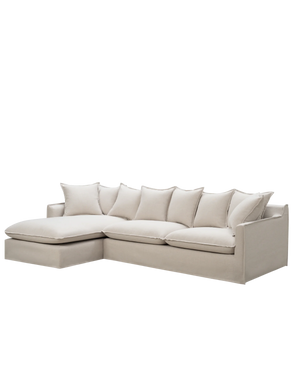 Juno Slipcover 4 Seater LHF Chaise Sofa - Luna Oatmeal