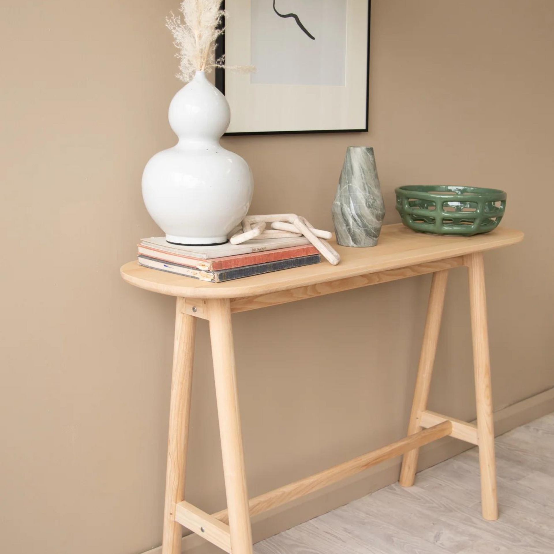 Curbus Oval Console - White Ash