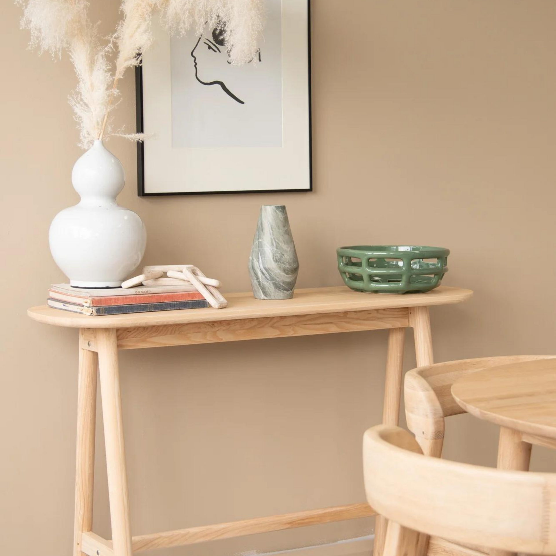 Curbus Oval Console - White Ash