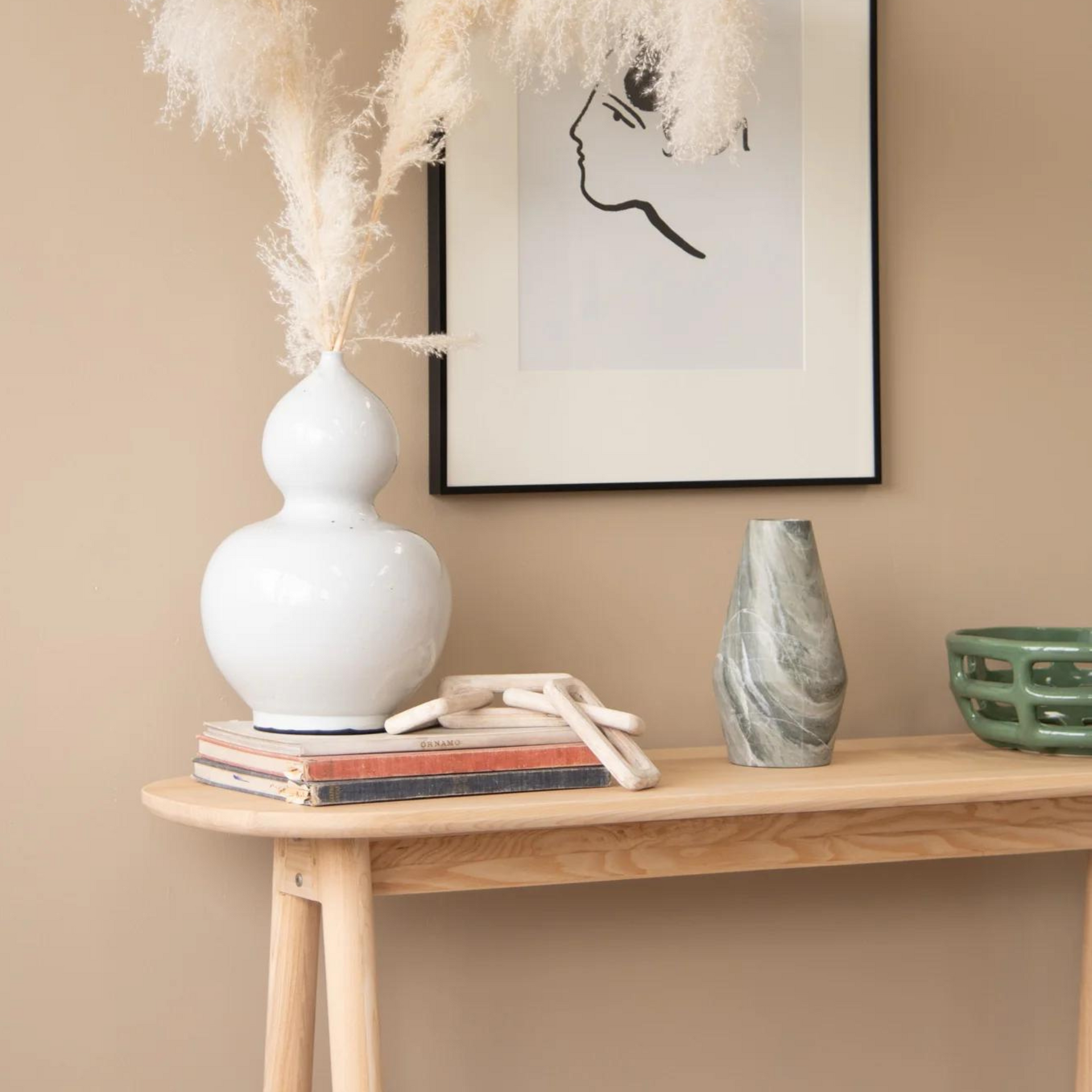 Curbus Oval Console - White Ash