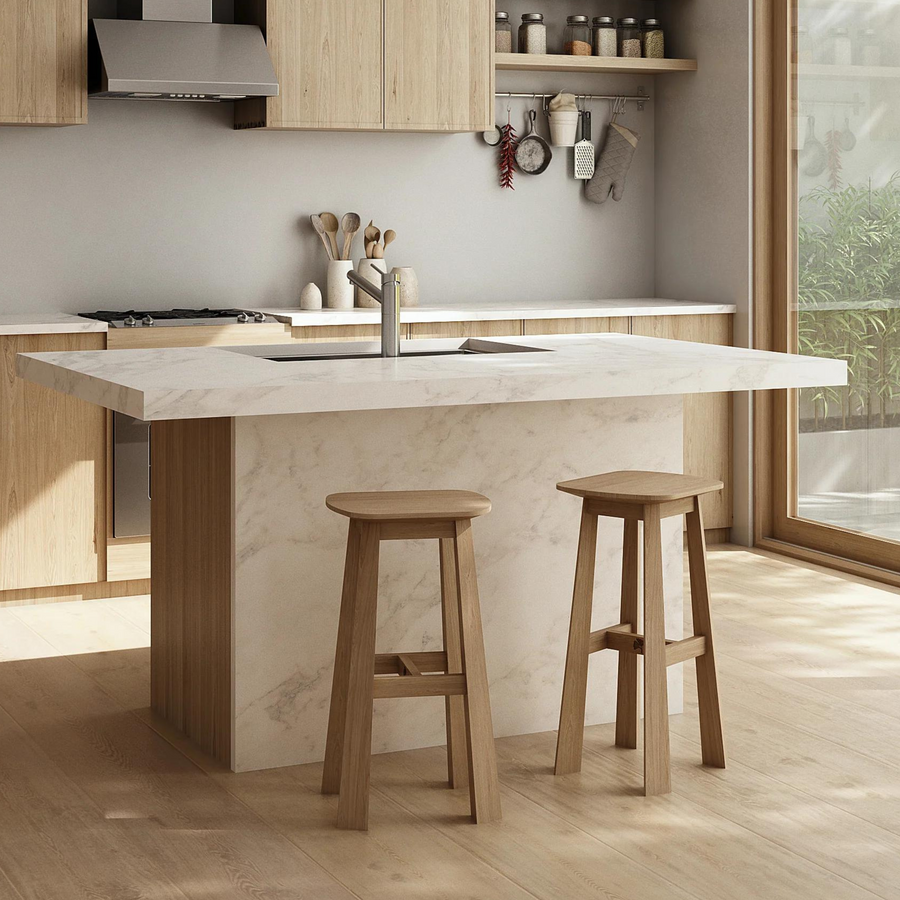 Buy East Rectangular Counter Stool Oak by Karpenter online RJ Living