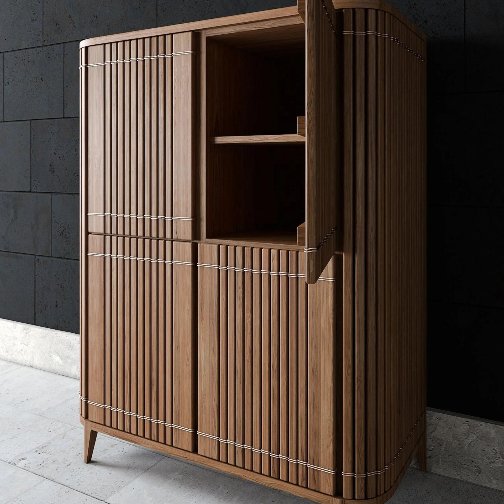 Koppar Cupboard W 4 Dr Teak