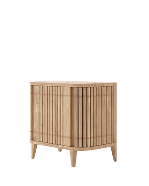 Koppar Side Table W Left Hinges - Oak