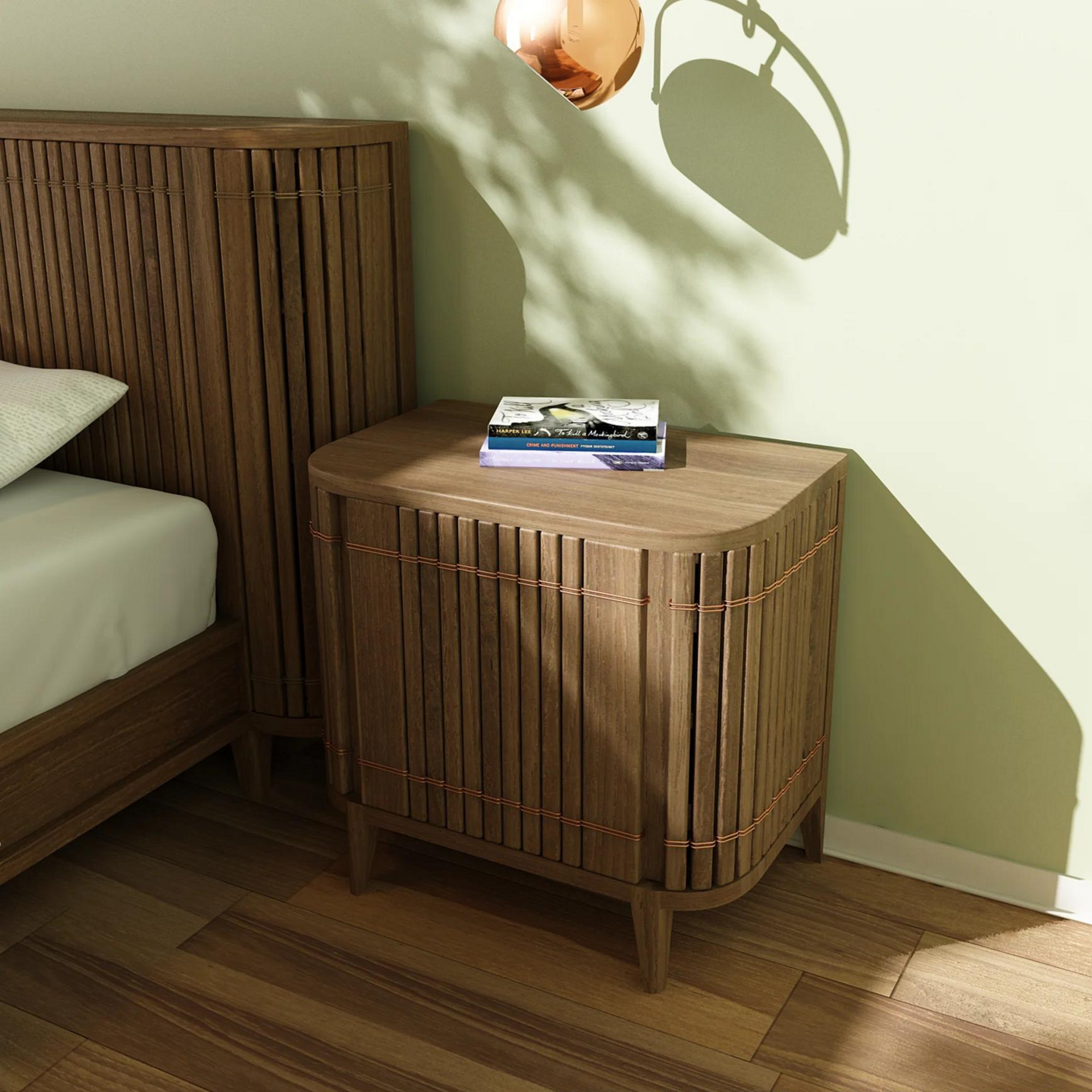 Koppar Side Table W Left Hinges - Teak