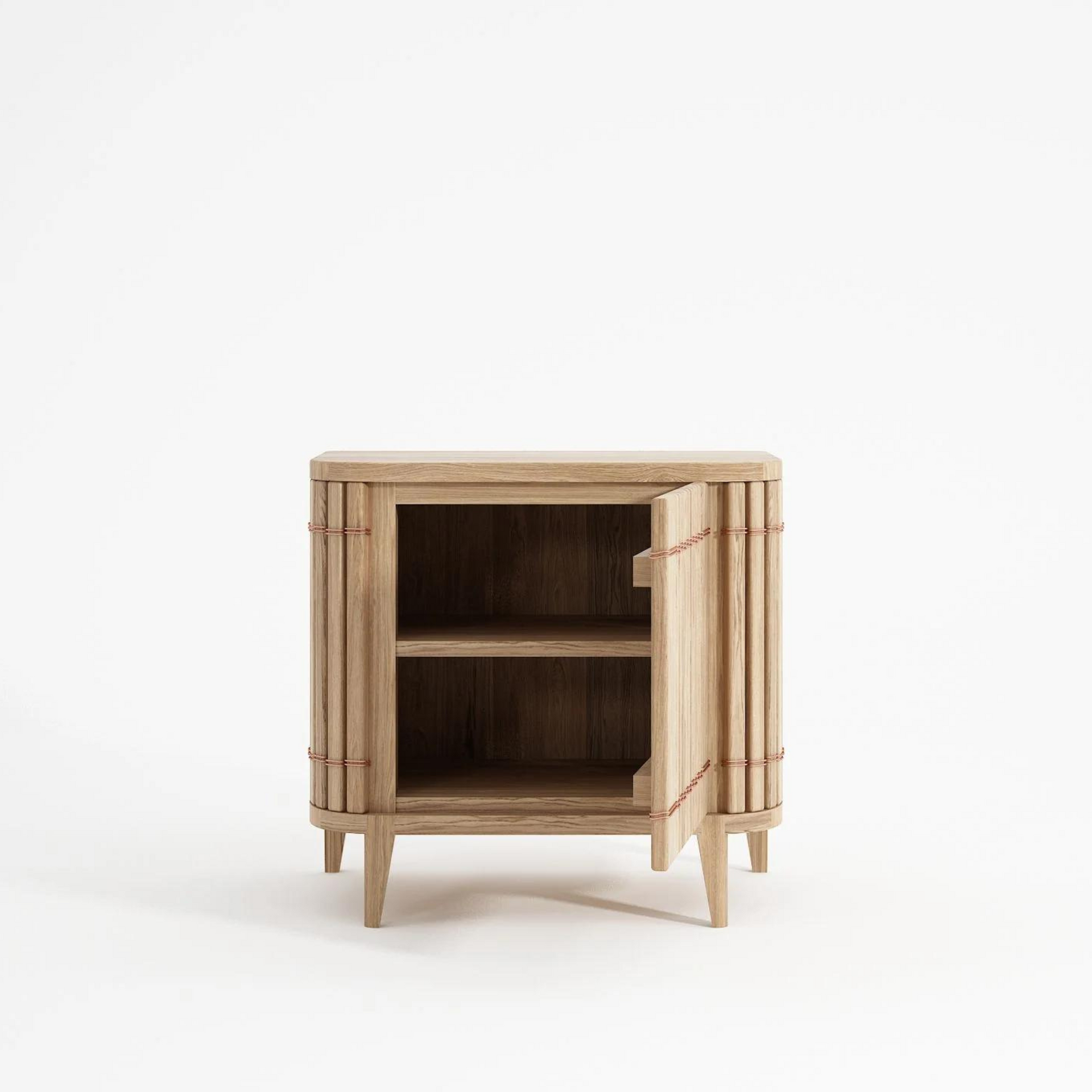 Koppar Side Table W Right Hinges - Oak