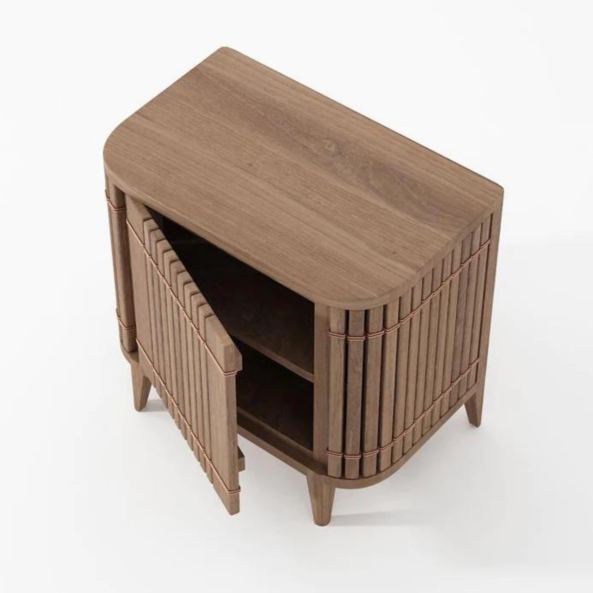 Koppar Side Table W Right Hinges - Teak