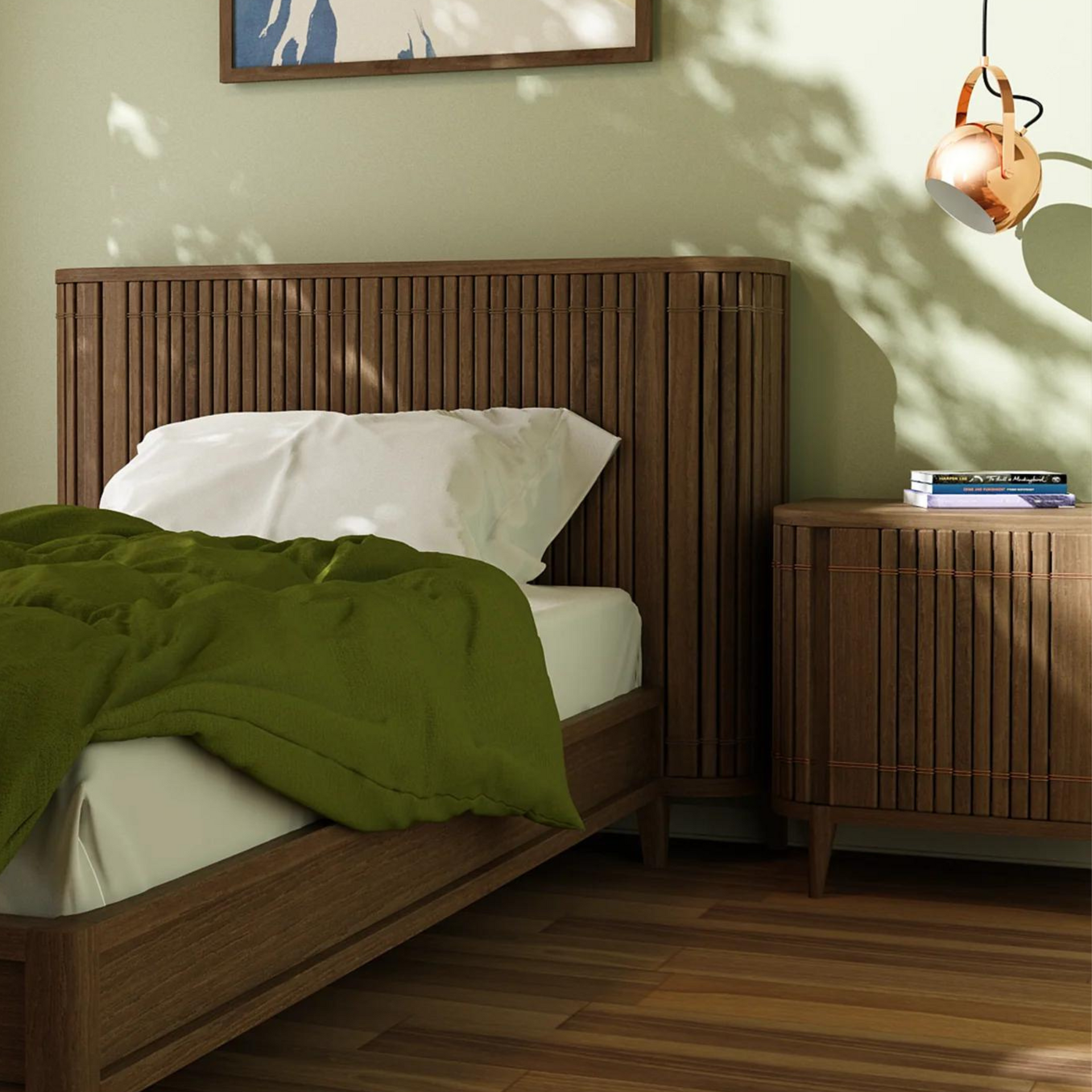 Koppar Side Table W Right Hinges - Teak