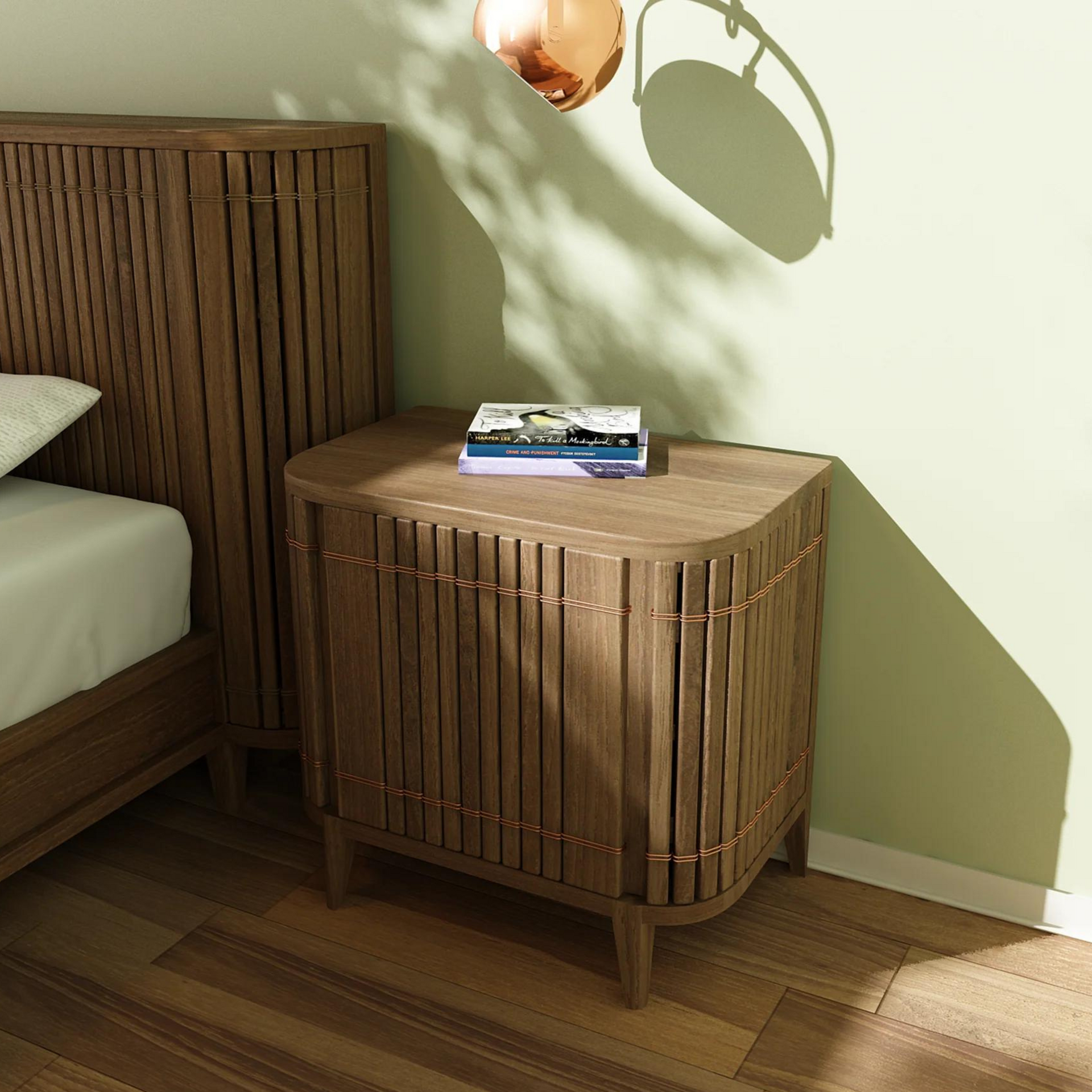 Koppar Side Table W Right Hinges - Teak