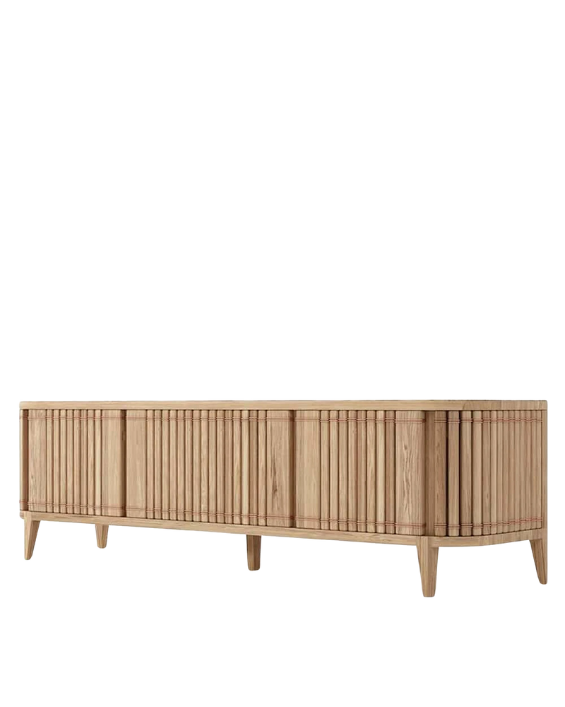 Koppar Media Cabinet W 3 Dr Patina Oak