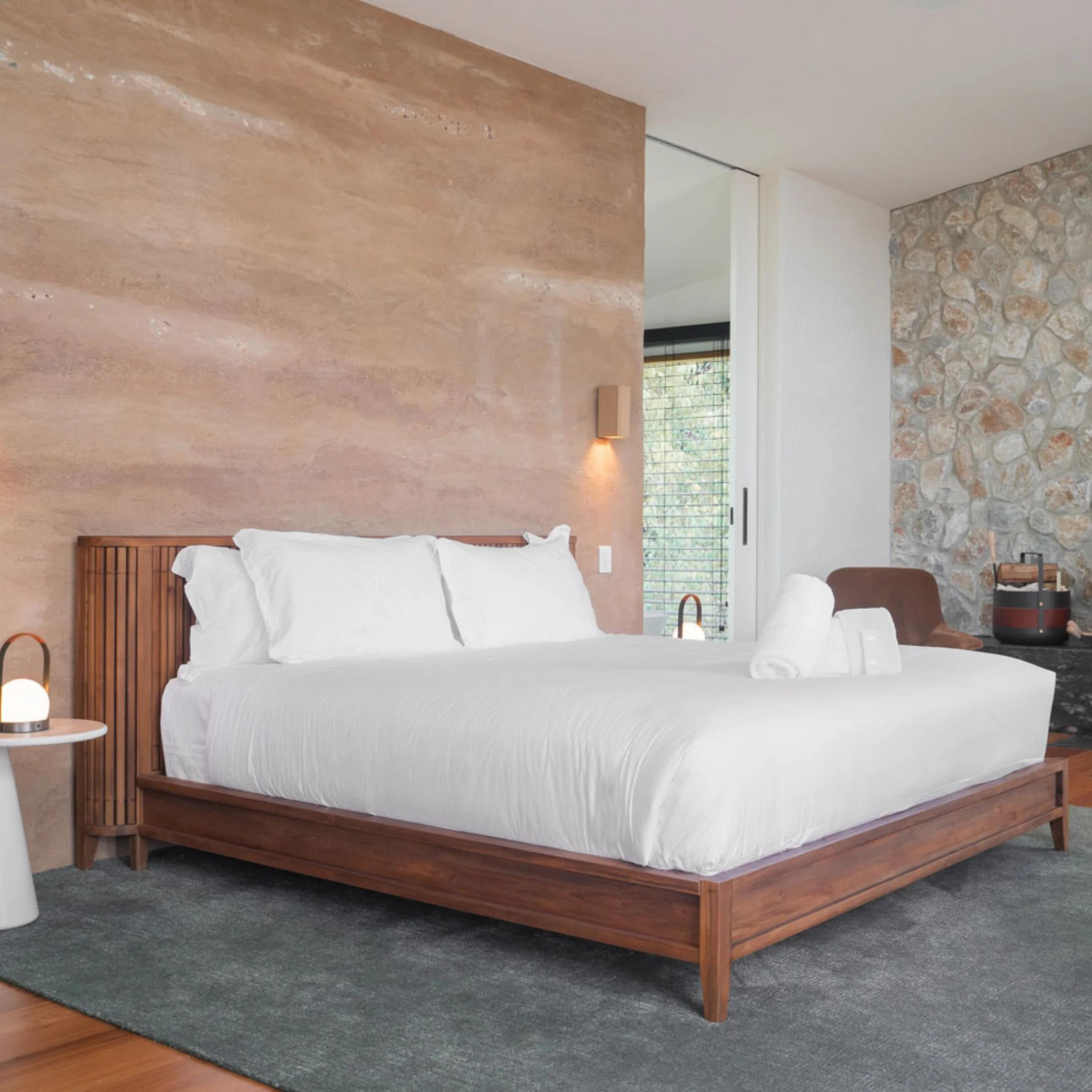 Koppar King Bed without Storage - Teak