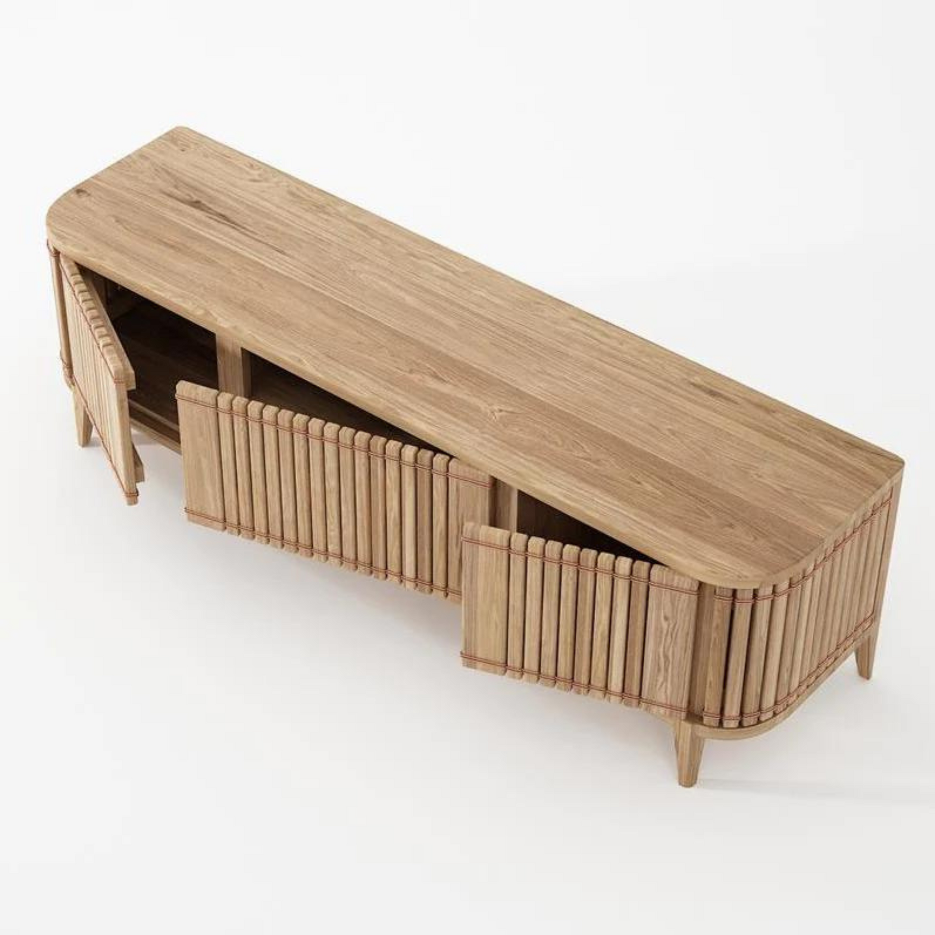 Koppar Large Media Cabinet with 3 Doors - Patina Oak