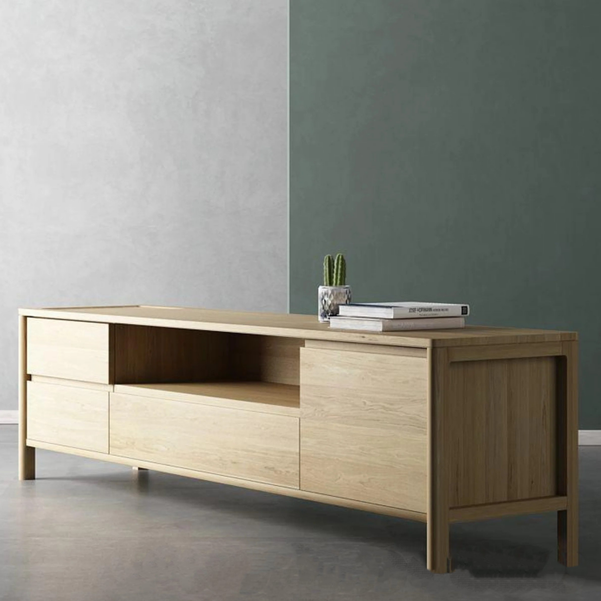 Circa Entertainment Unit W/ 2 Drawers Flip - Oak