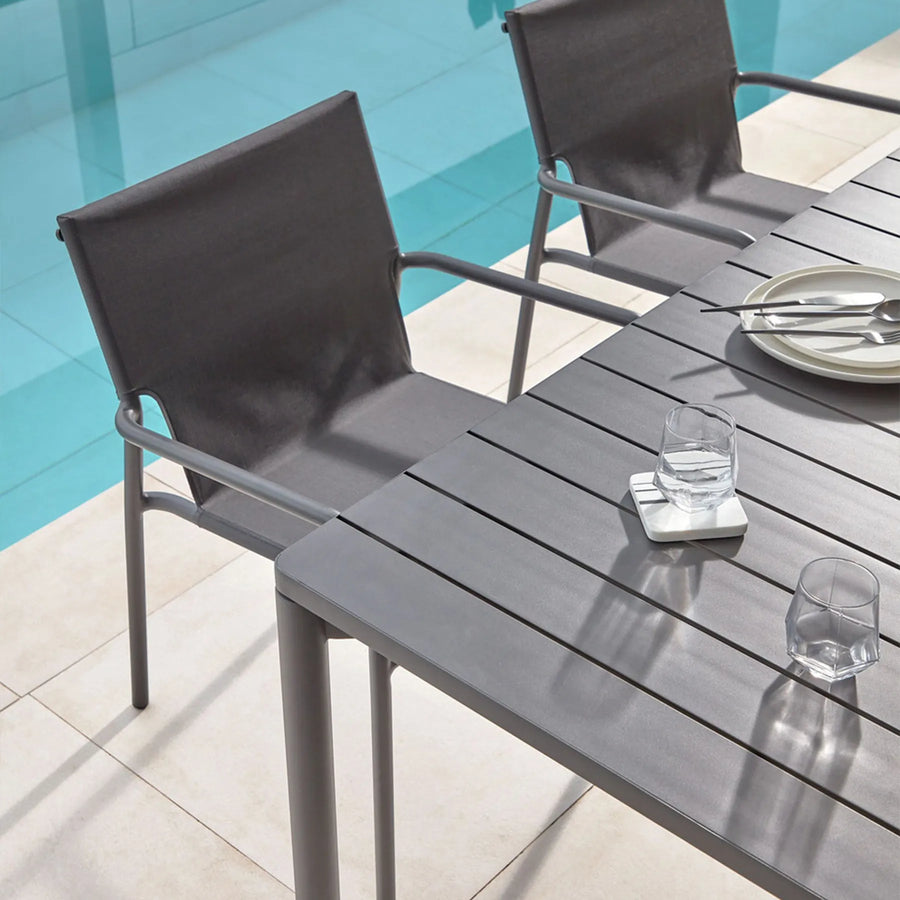 Zaltana Outdoor Extendable Outdoor Dining Table 140cm - Black