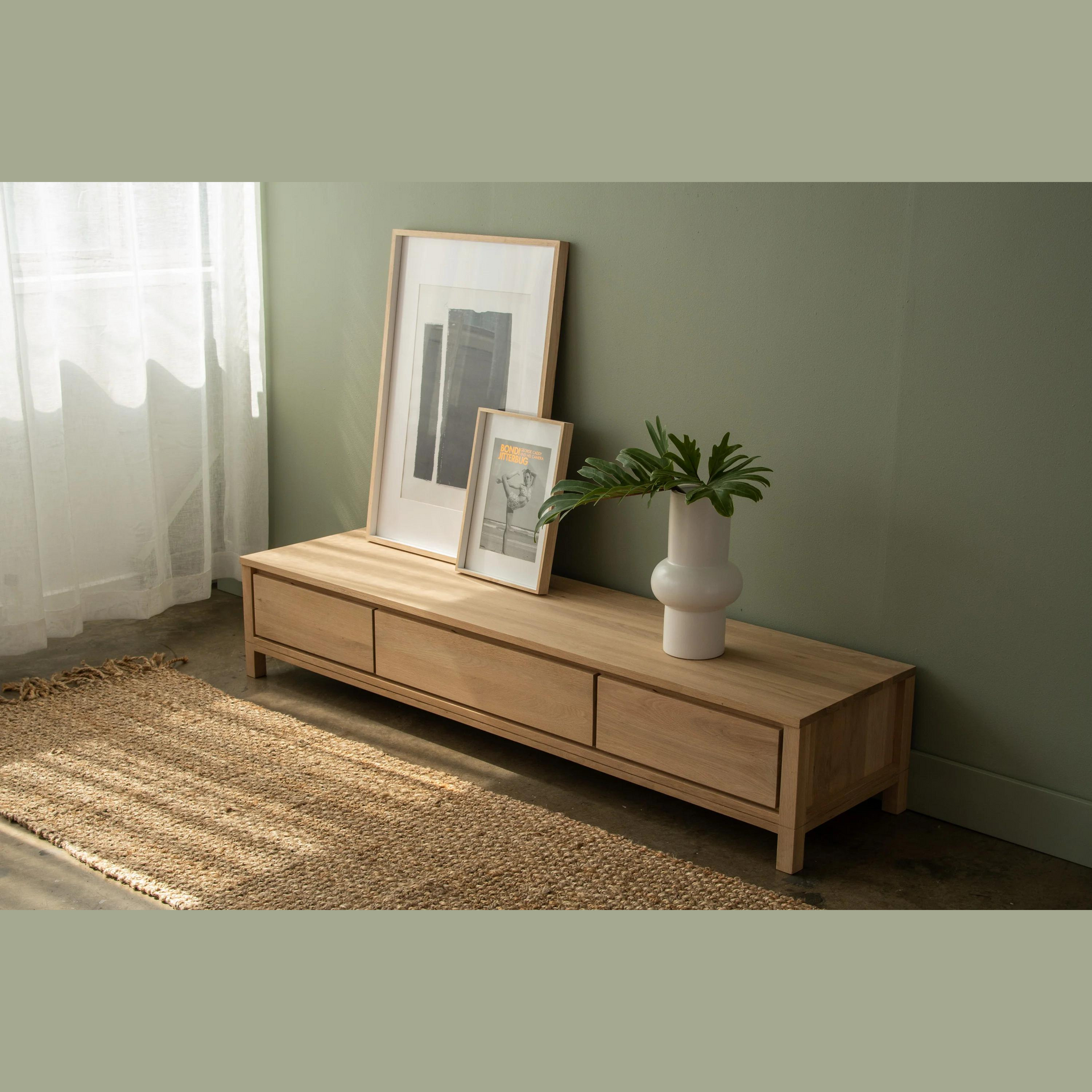 Solid TV Chest 180cm - Oak