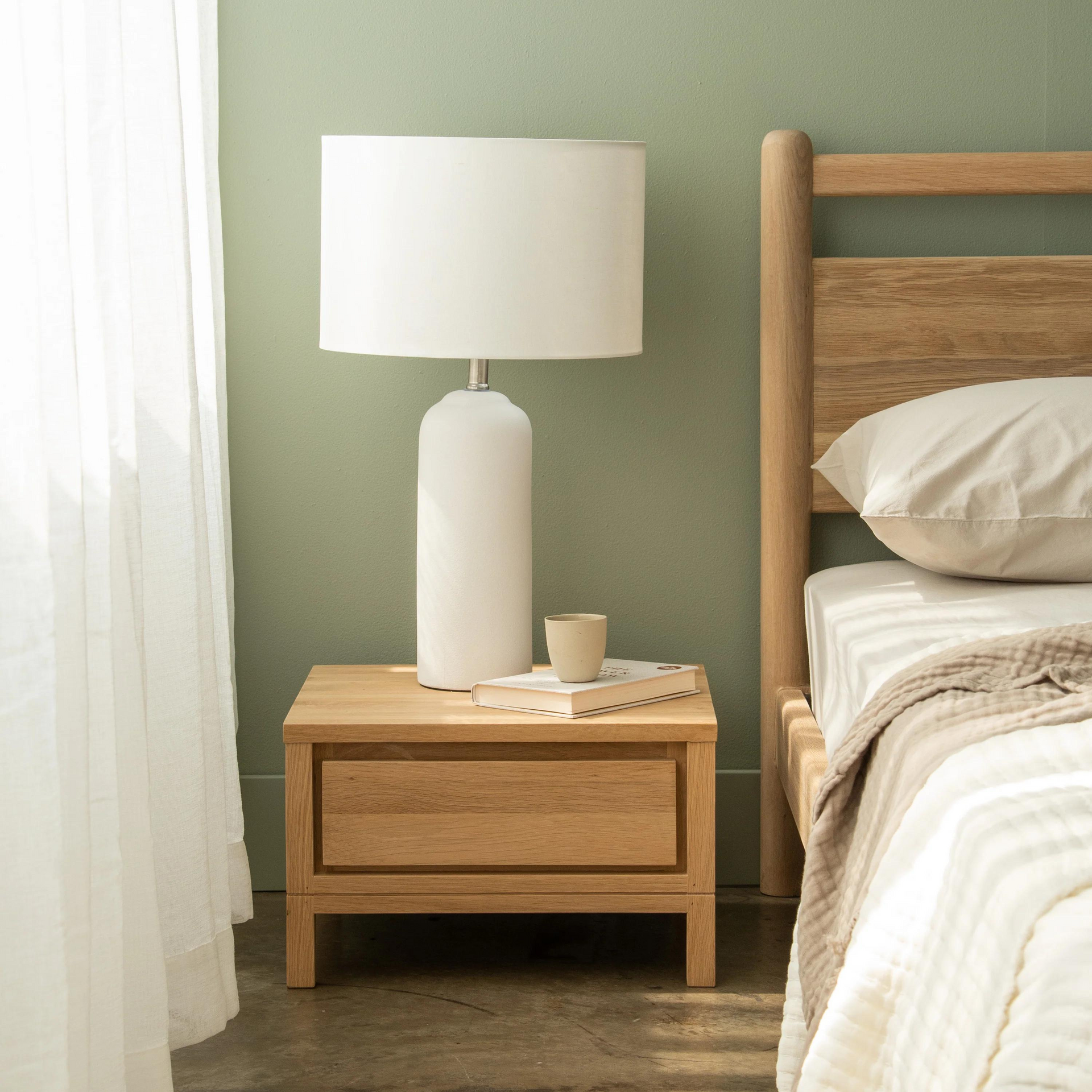 Solid Bedside Table - Oak