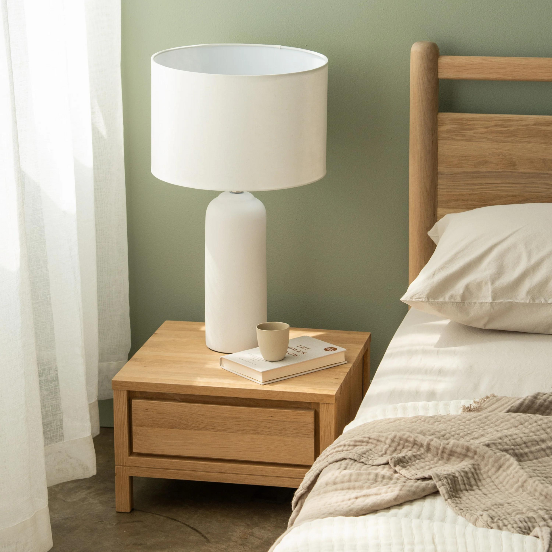 Solid Bedside Table - Oak