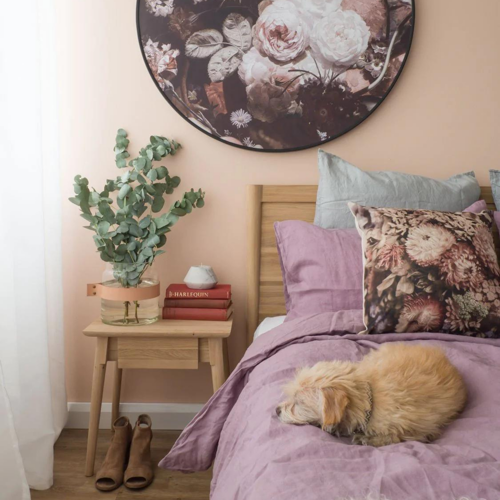 Vintage Bedside Table Large - Oak