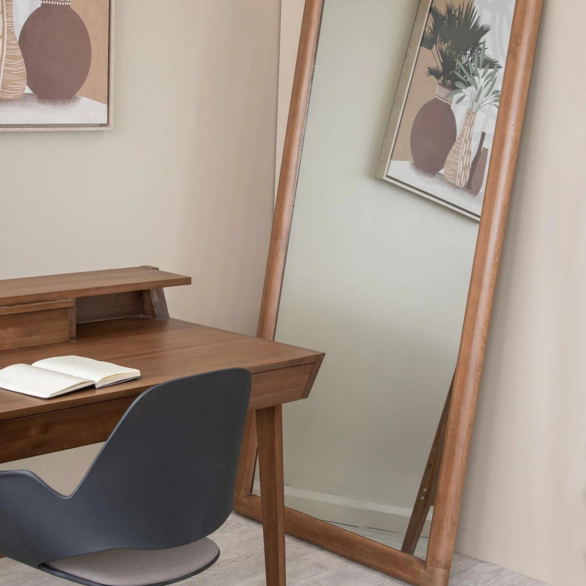 Vintage Floor Mirror - Teak