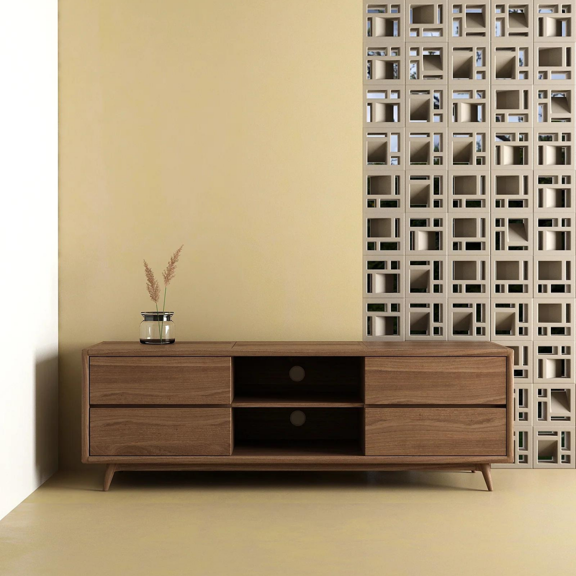 Vintage Low TV Unit - Teak