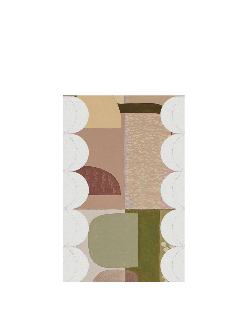 Khaki Scallop Canvas Print 76cm x 50cm White Frame