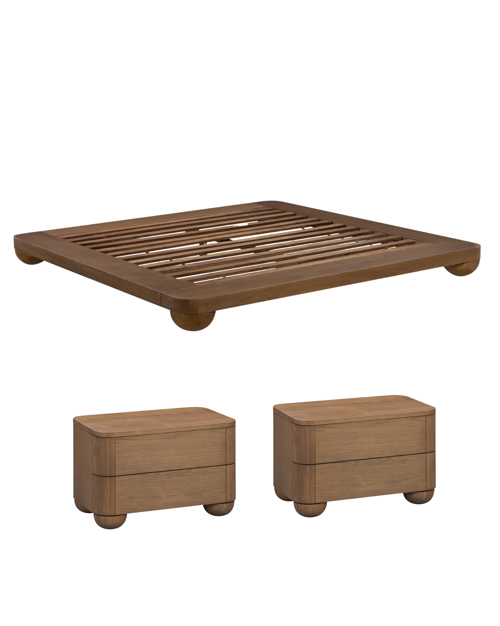 Bound King Bed Package - Deep Oak Large