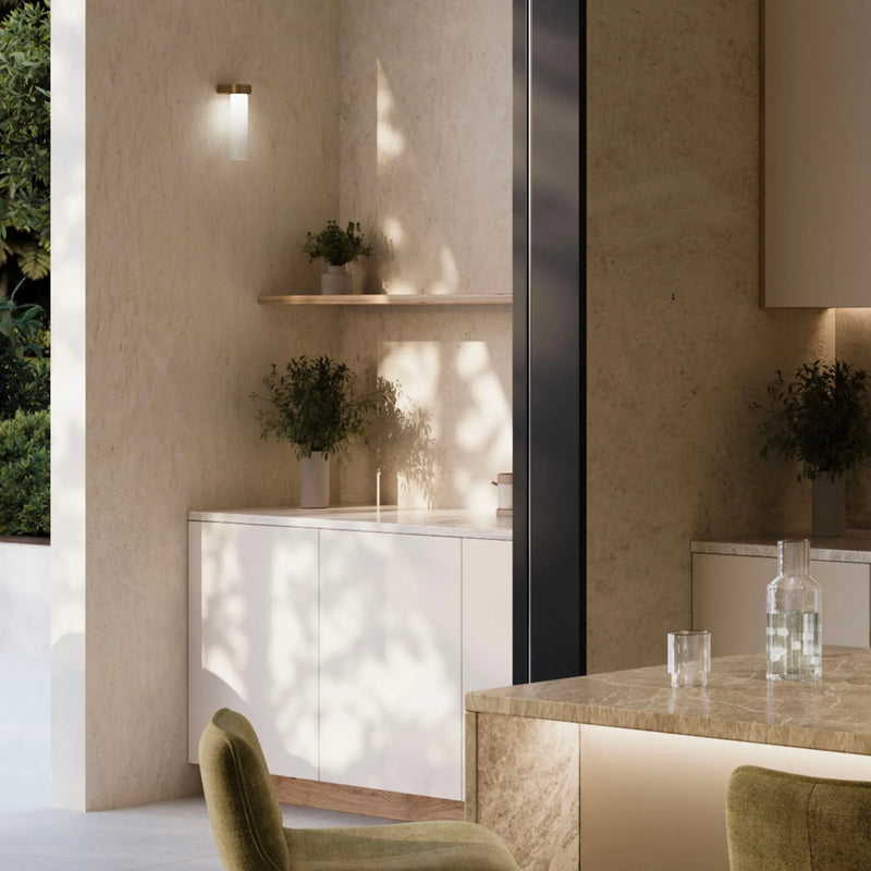 Edge Wall Light - Brass/Frosted Ribbed