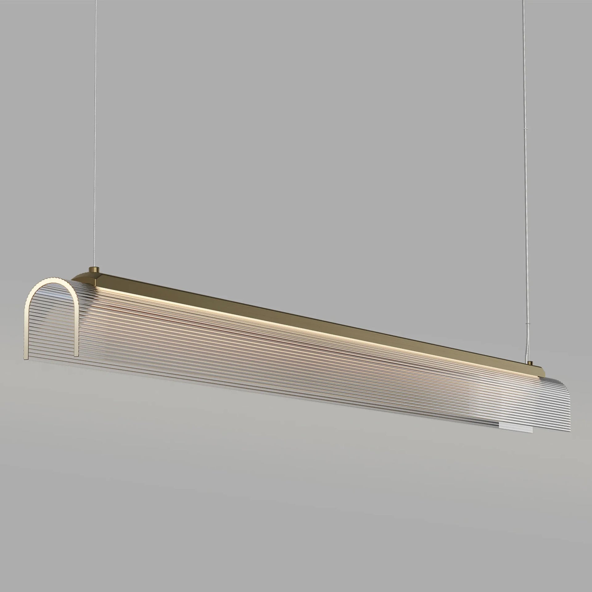 Edge Linear Pendant Light - Brass/Clear