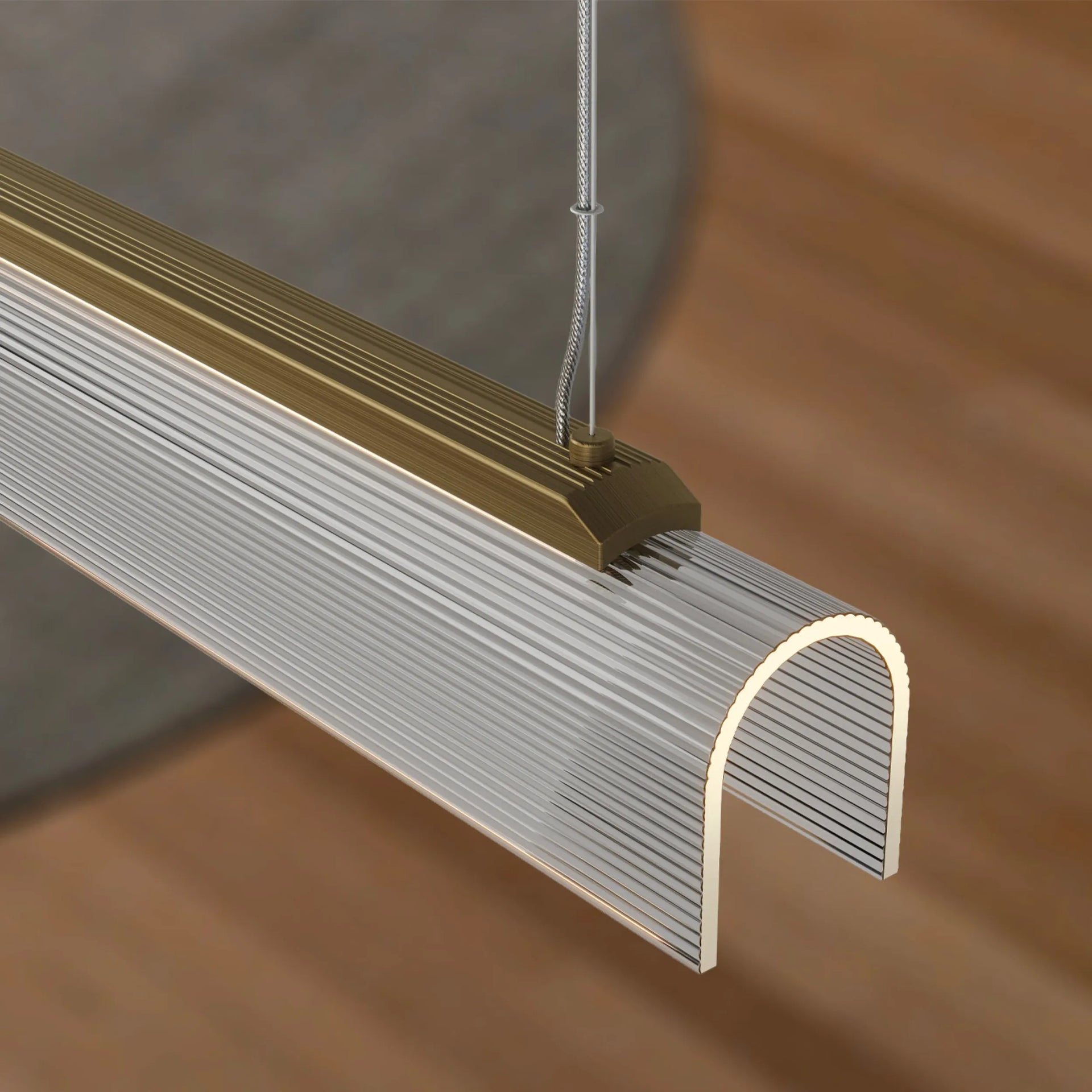 Edge Linear Pendant Light - Brass/Clear