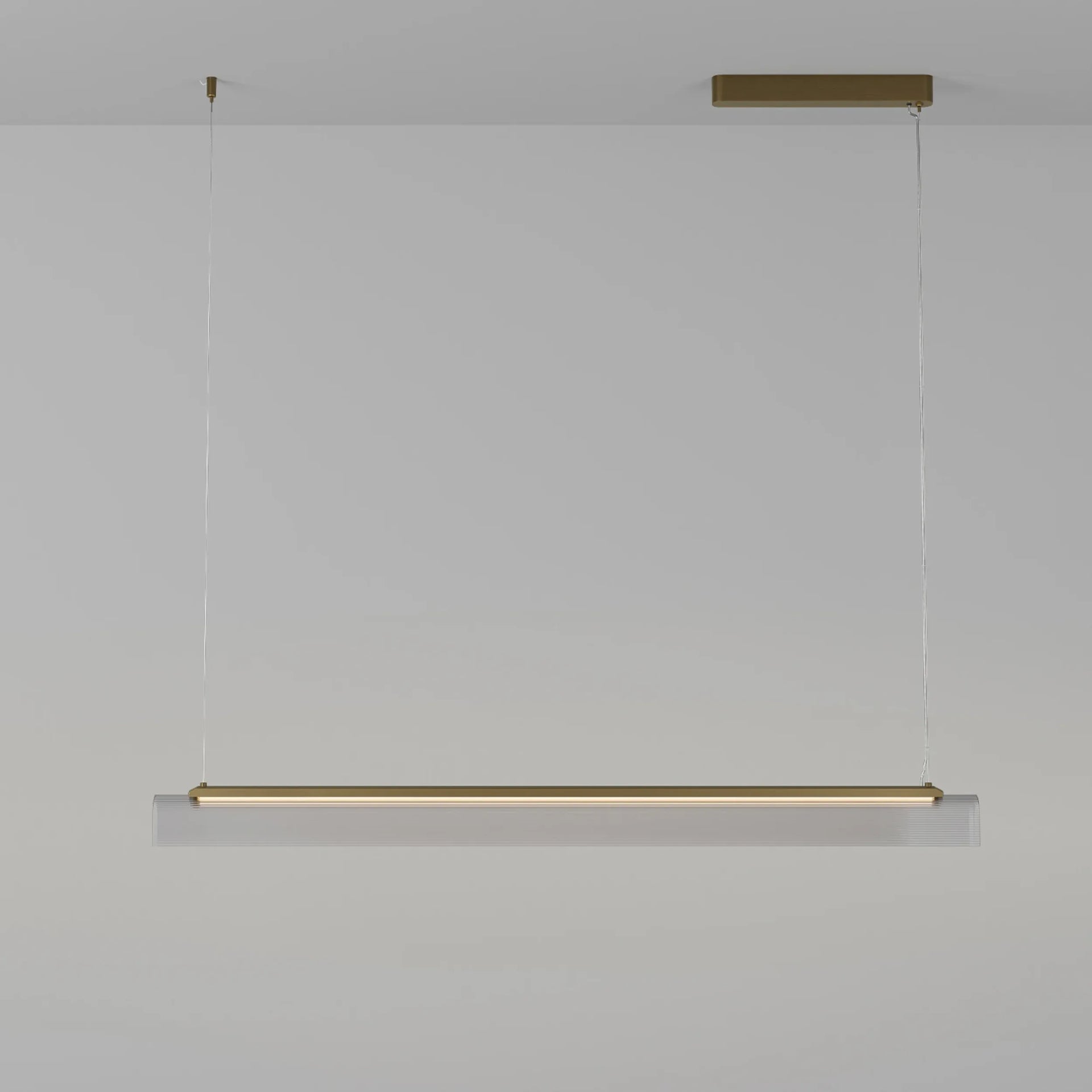 Edge Linear Pendant Light - Brass/Clear