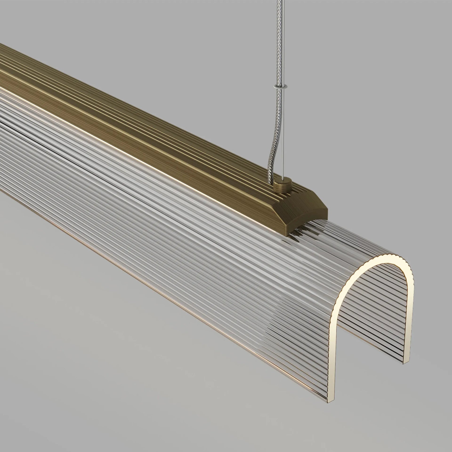 Edge Linear Pendant Light - Brass/Clear
