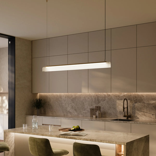 Edge Linear Pendant Light - Brass/Frosted