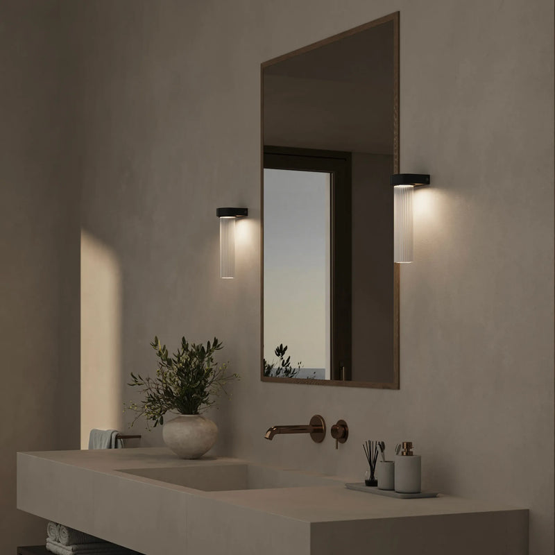 Edge Wall Light - Iron/Clear Ribbed