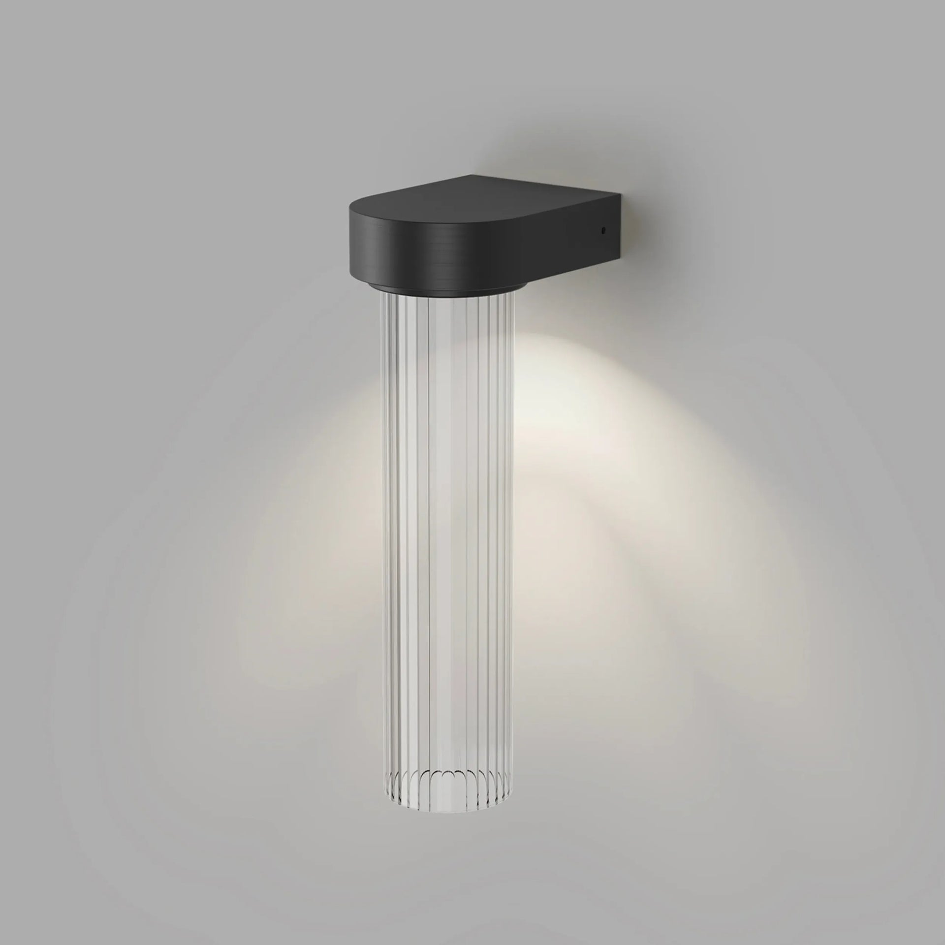 Edge Wall Light - Iron/Clear Ribbed