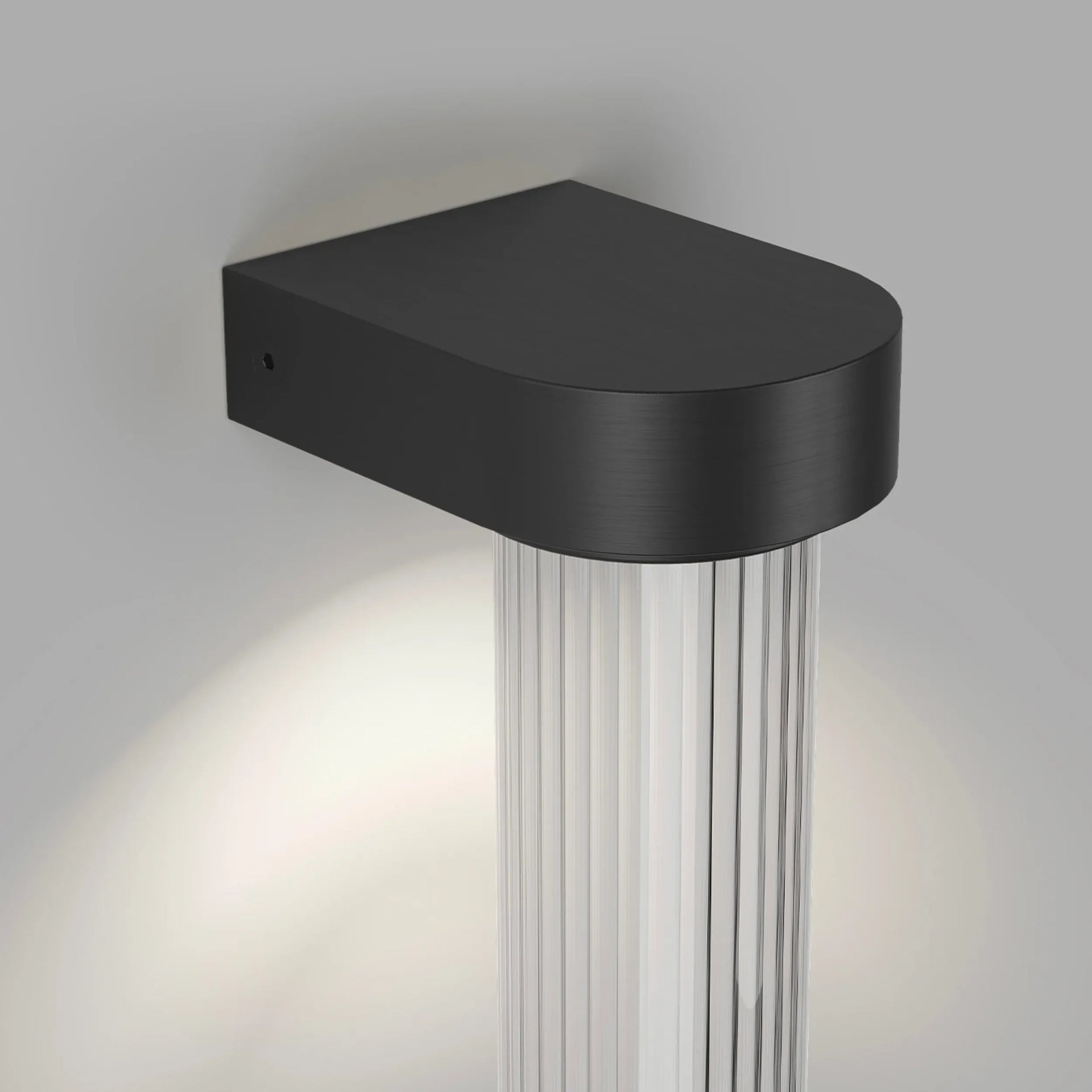 Edge Wall Light - Iron/Clear Ribbed