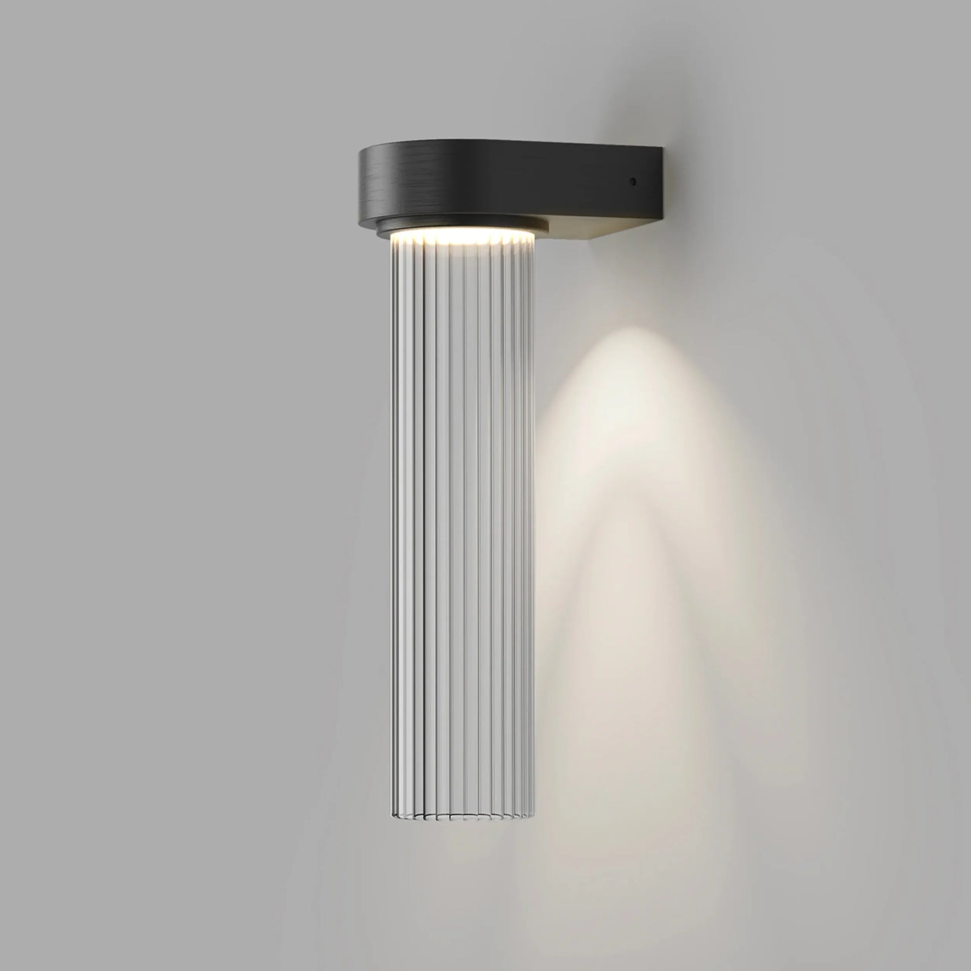 Edge Wall Light - Iron/Clear Ribbed