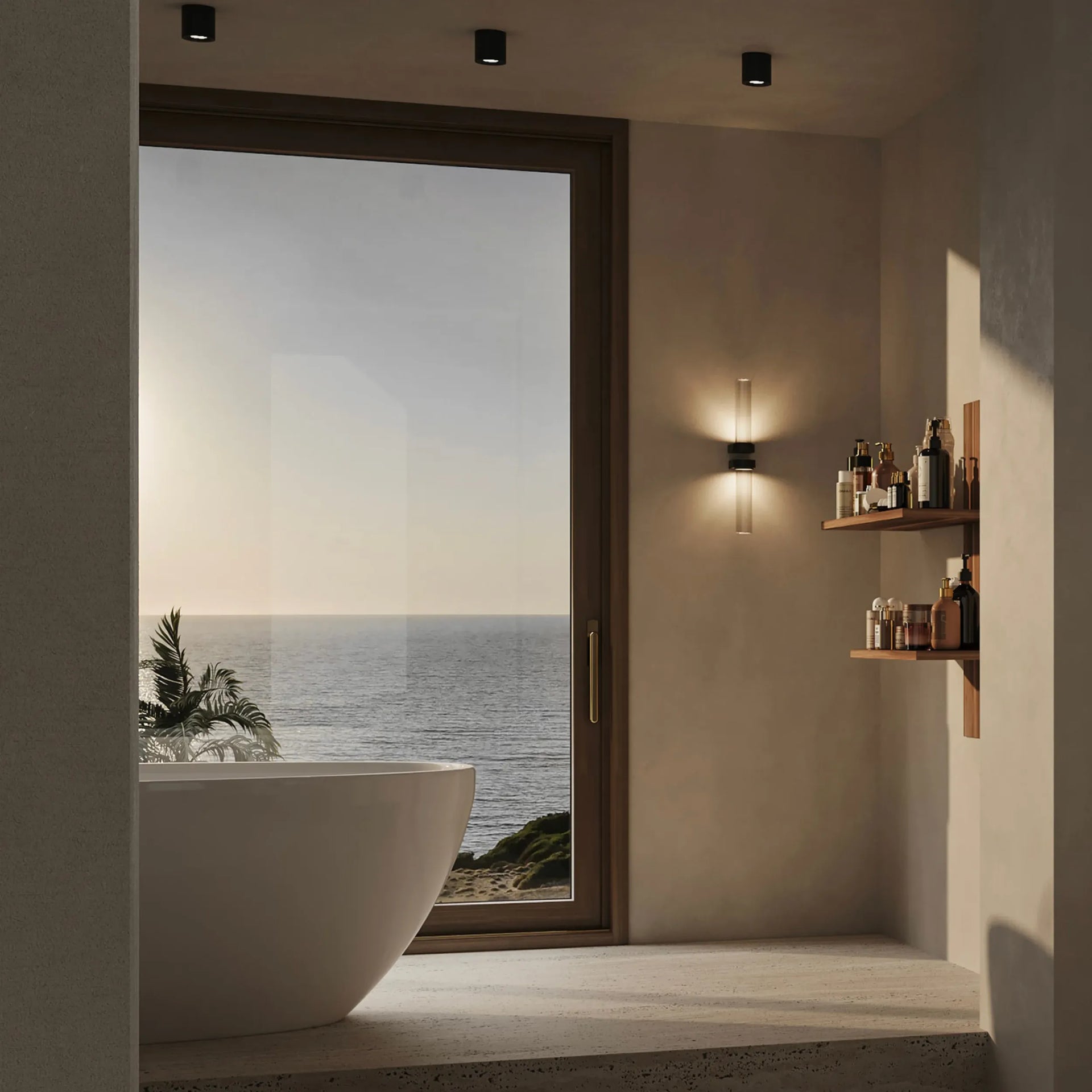 Edge Wall Light - Iron/Clear Ribbed