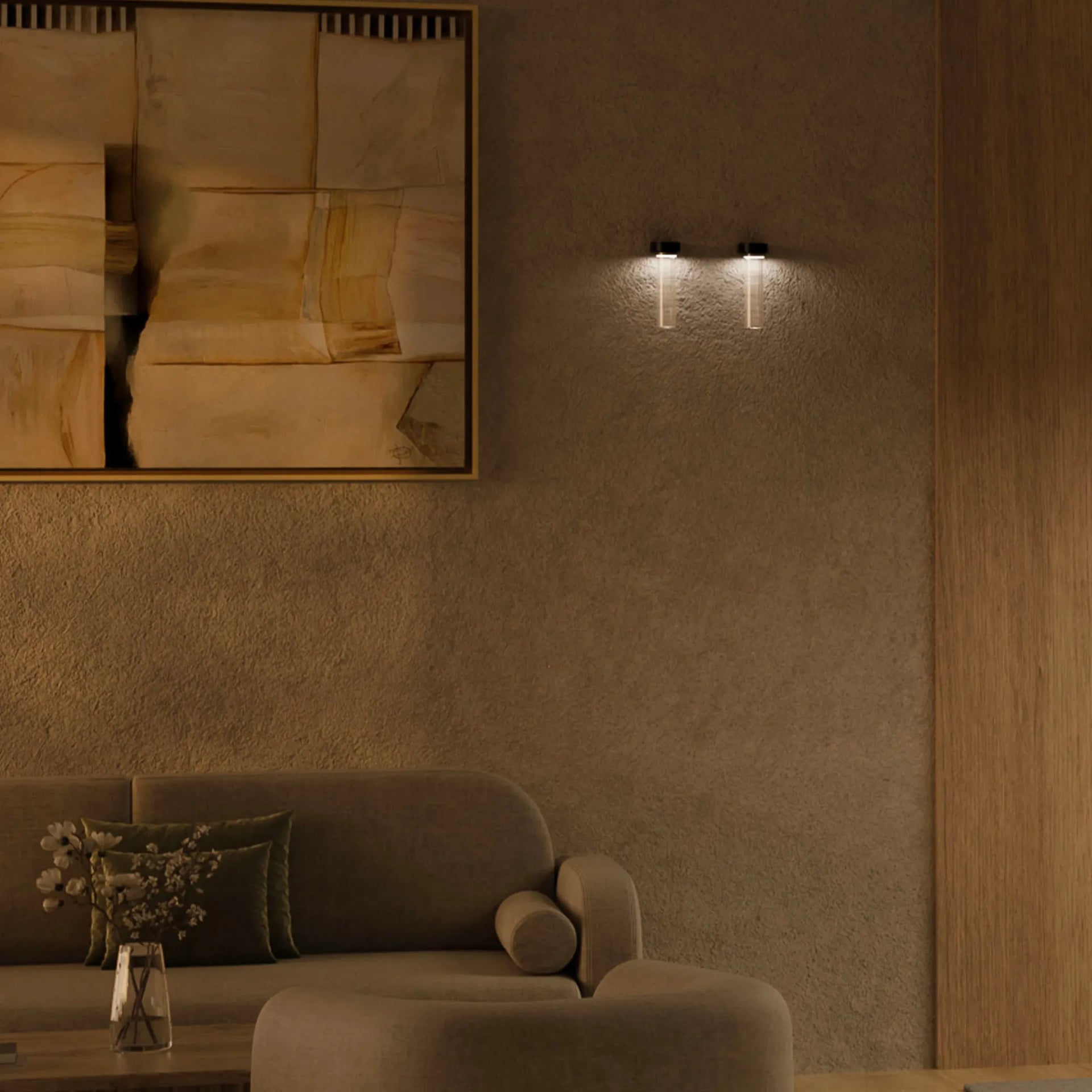 Edge Wall Light - Iron/Clear Ribbed