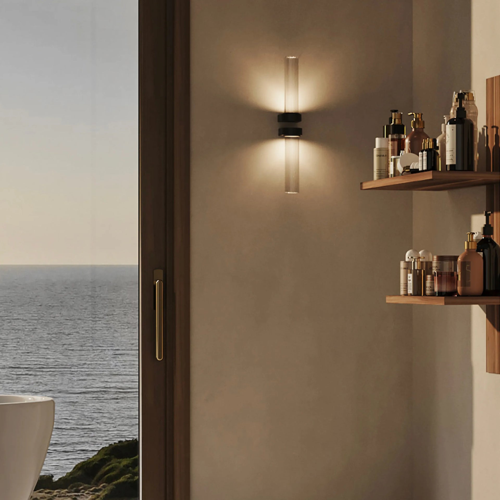 Edge Wall Light - Iron/Clear Ribbed