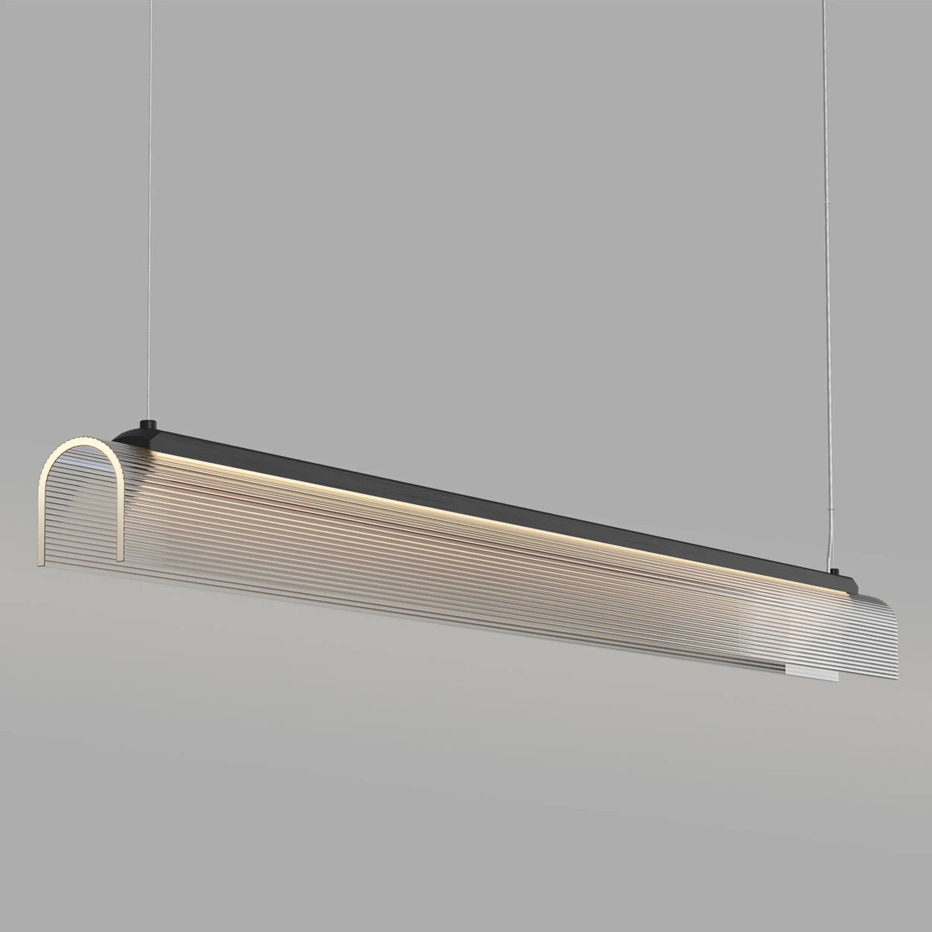 Edge Linear Pendant Light - Iron/Clear