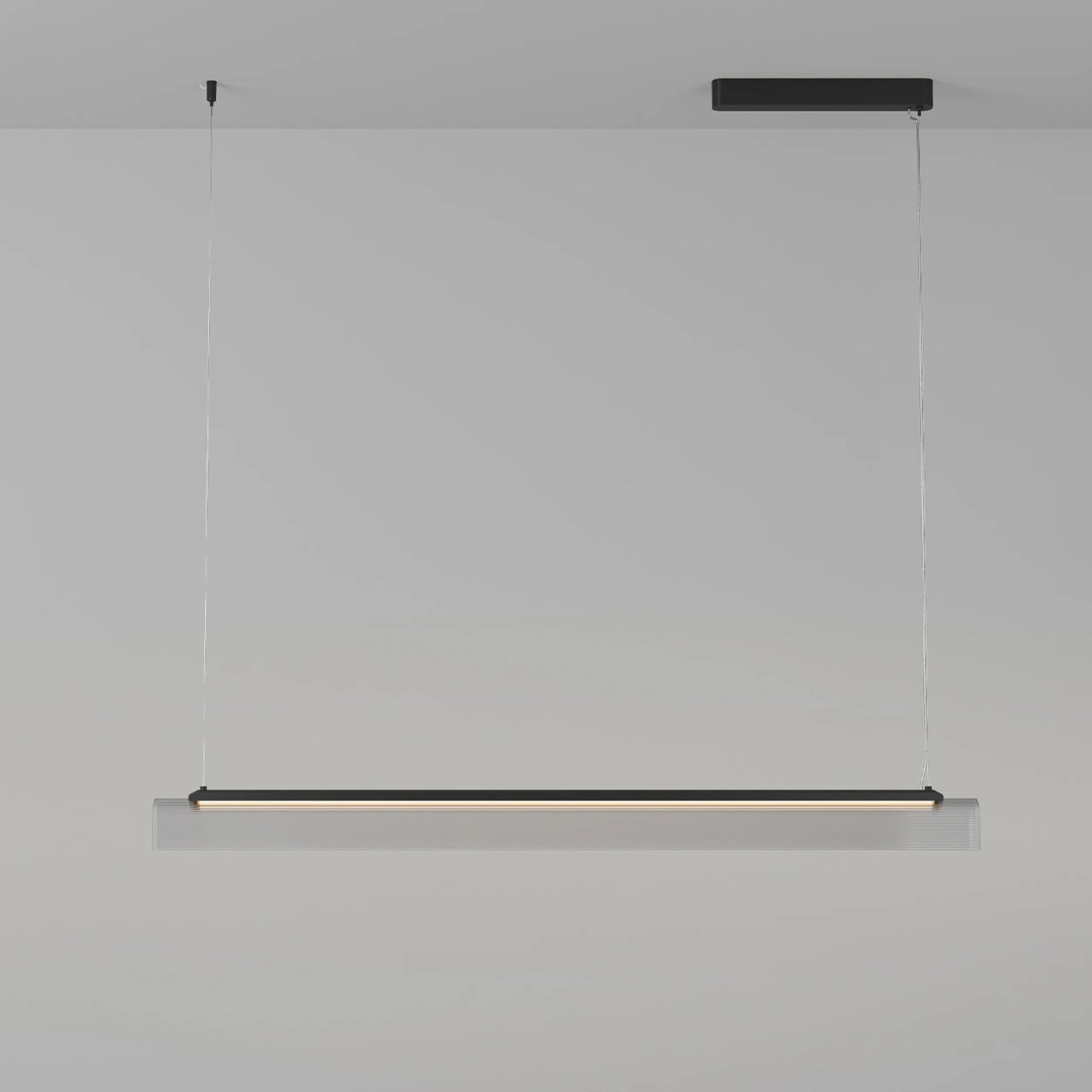 Edge Linear Pendant Light - Iron/Clear