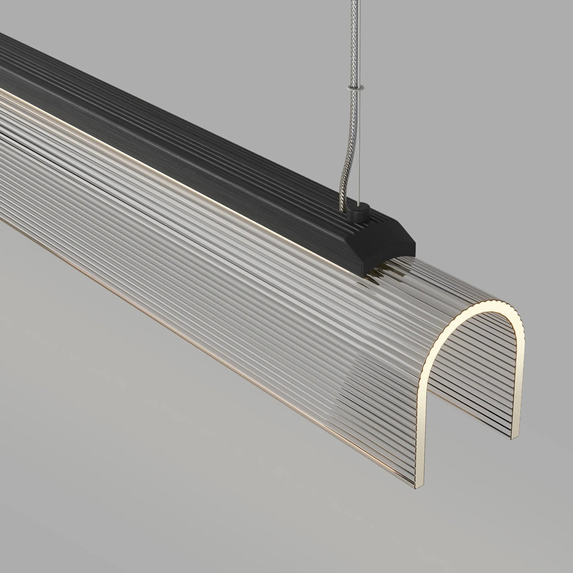 Edge Linear Pendant Light - Iron/Clear
