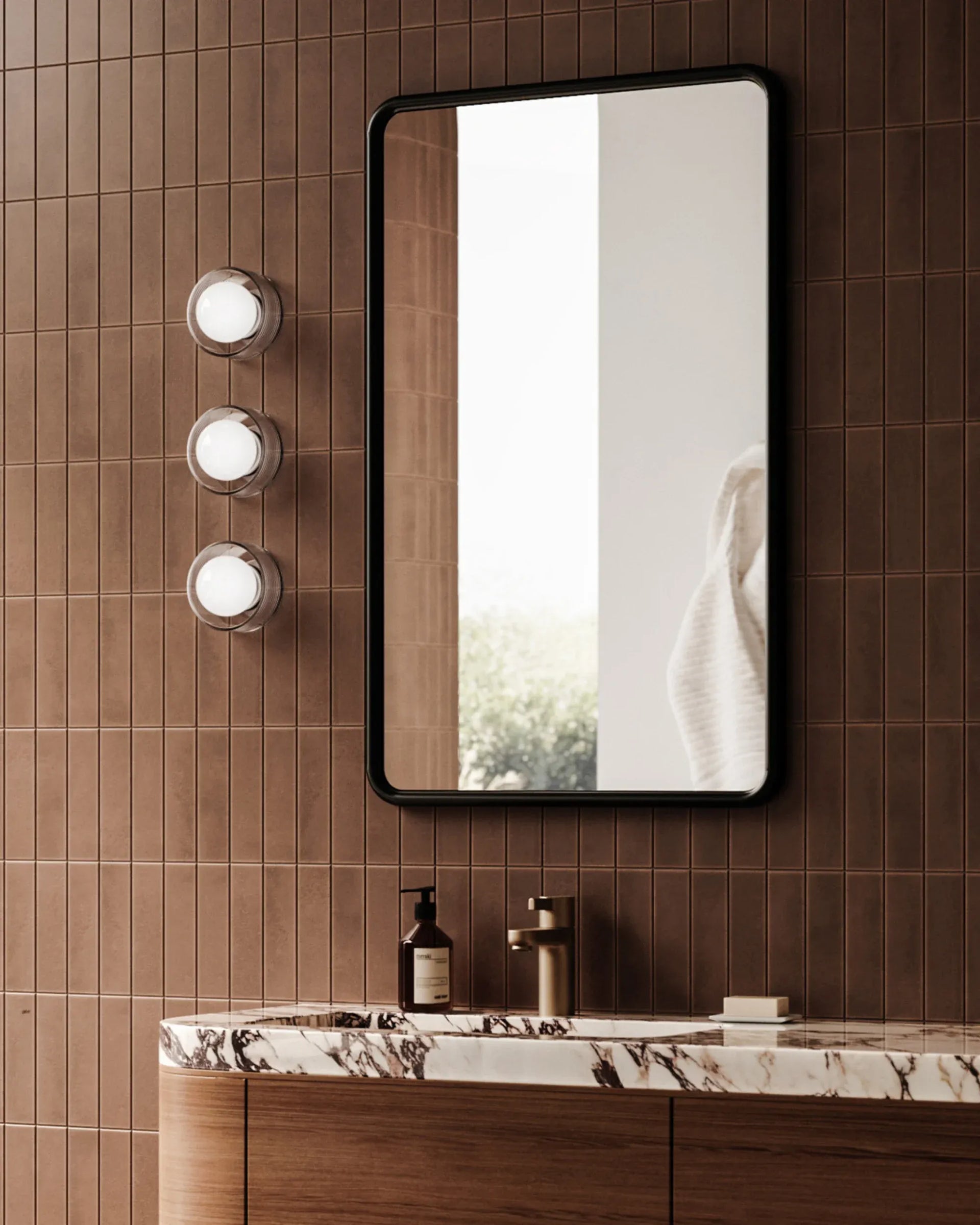 Orb Sur Rib Wall Light - Clear