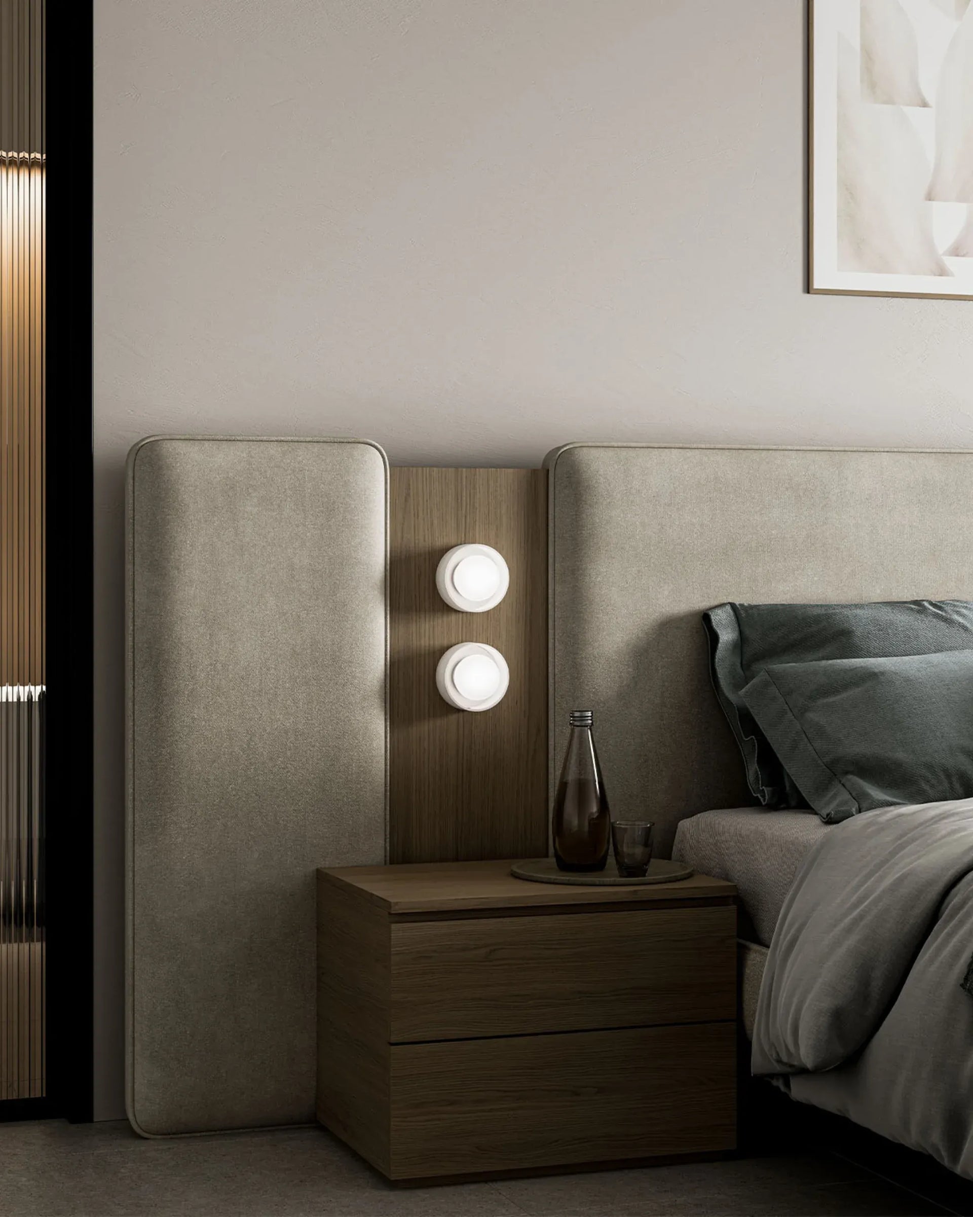 Orb Sur Rib Wall Light - White