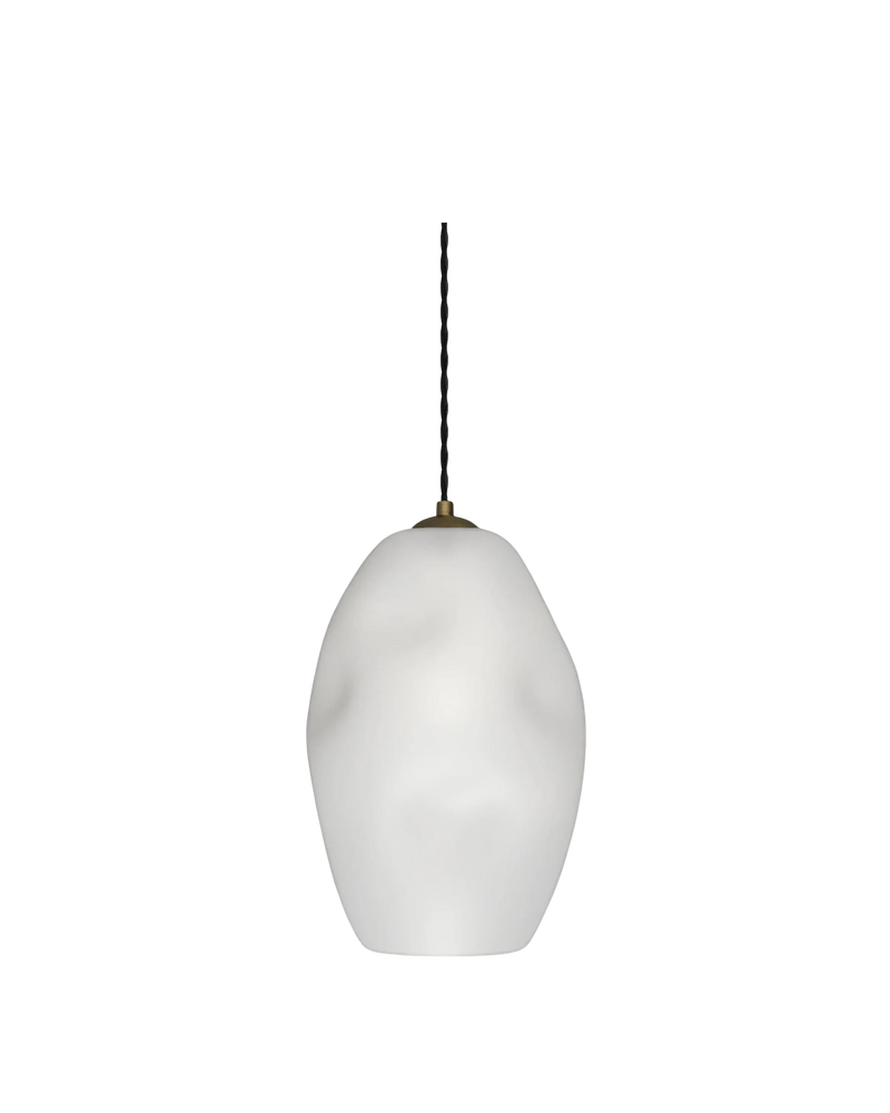 Organic Pendant Large - Brass/White