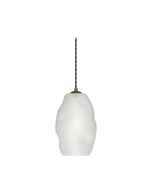 Organic Pendant Medium - Brass/White
