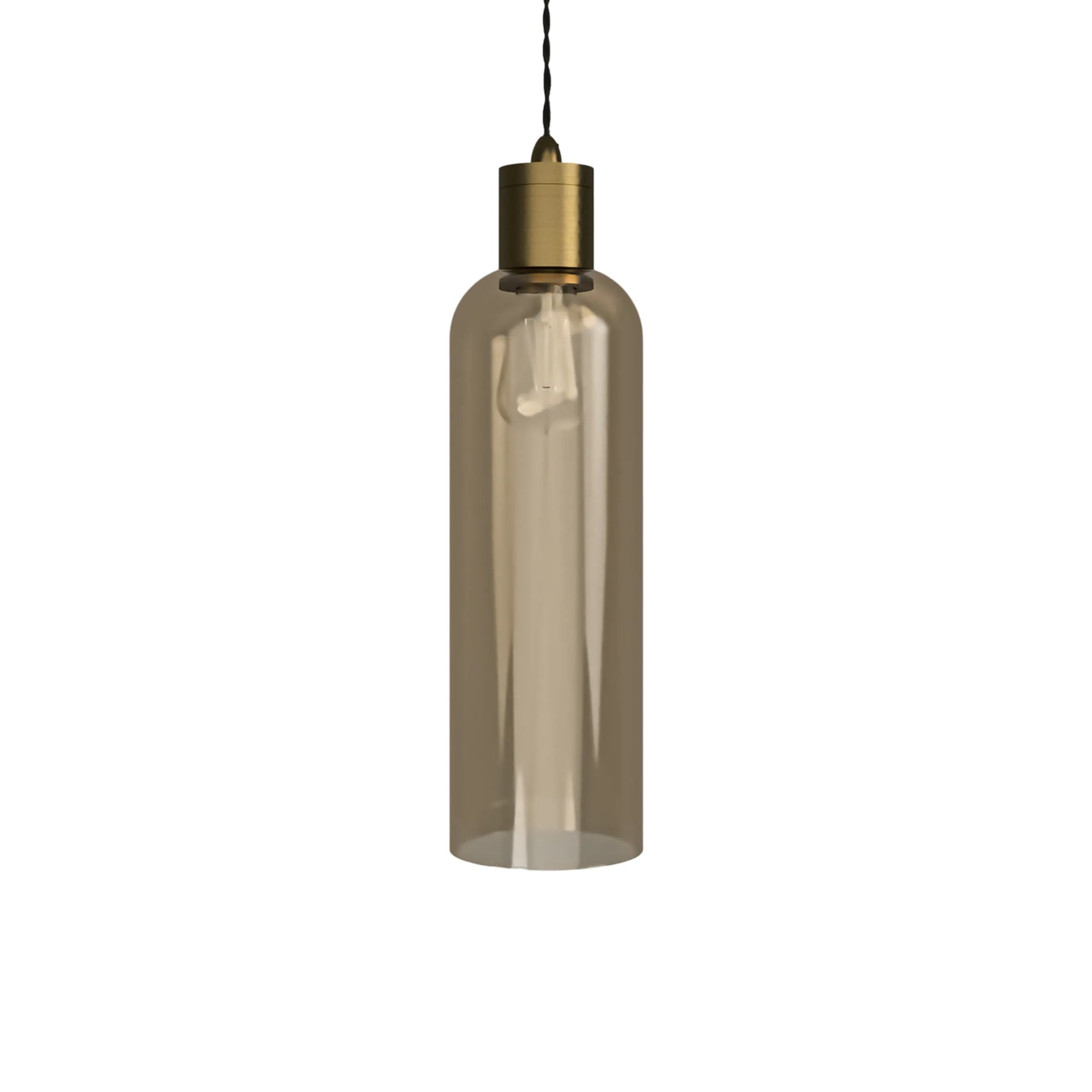 Parlour Elong Pendant Light - Brass/Amber