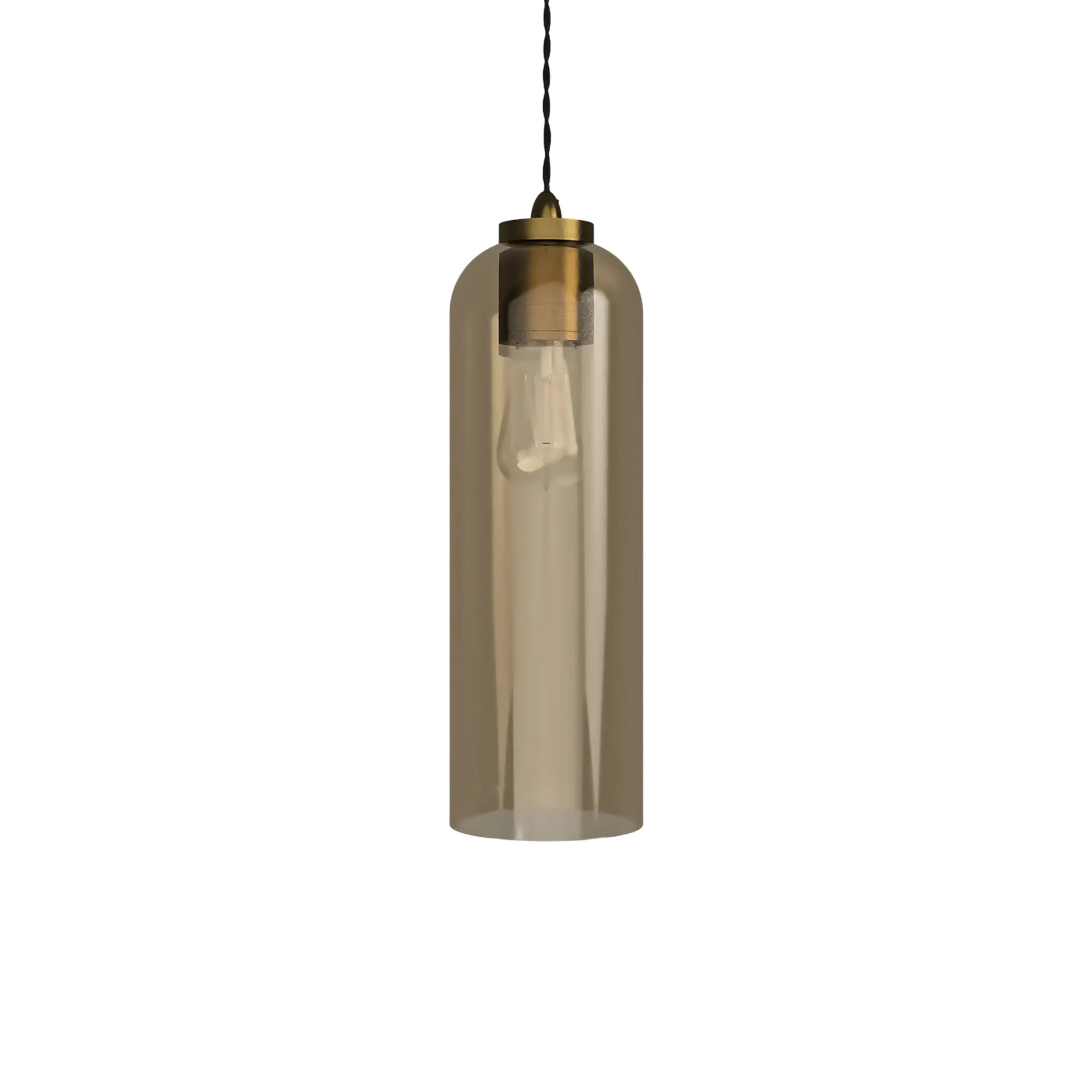 Parlour Elong Pendant Light - Brass/Amber