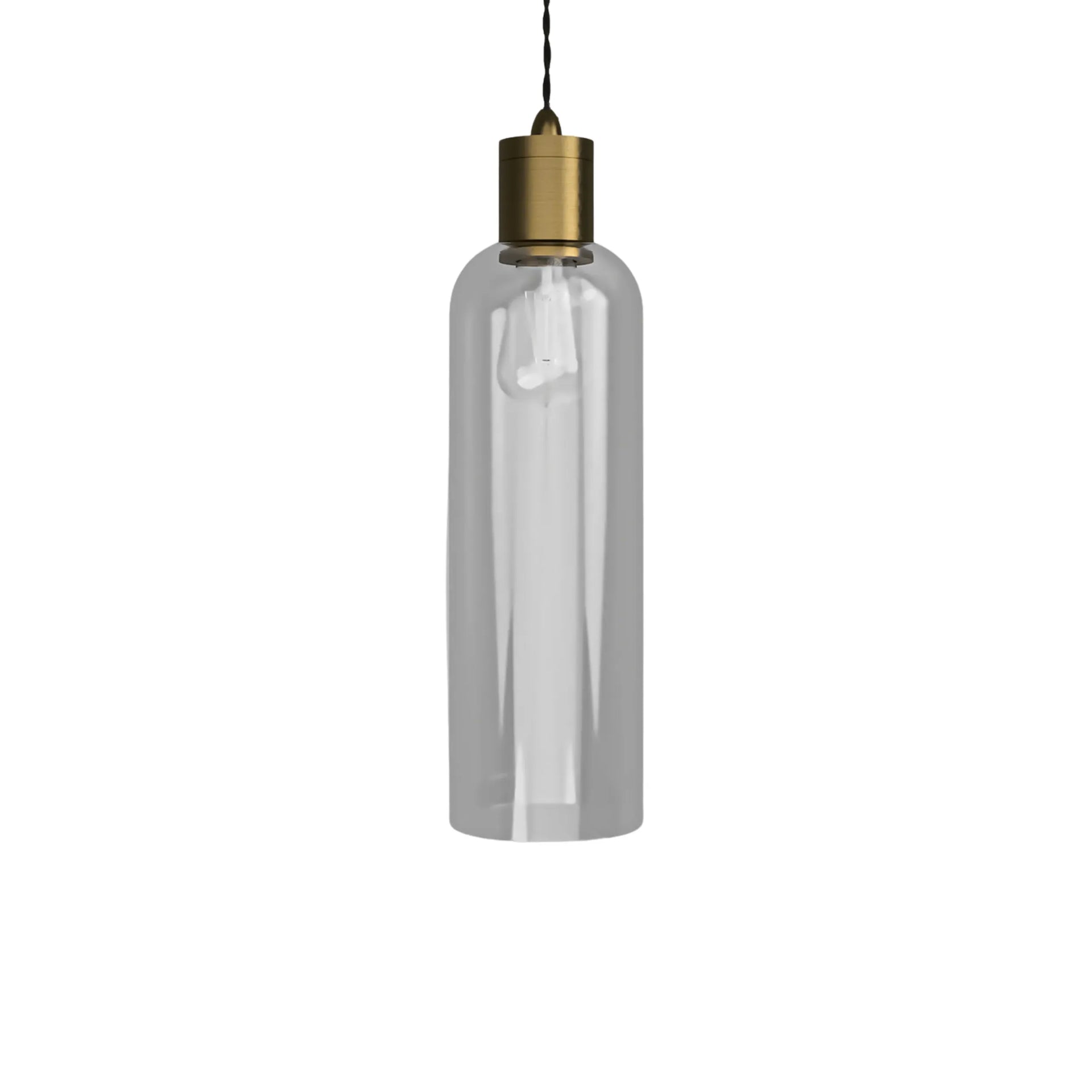 Parlour Elong Pendant Light - Brass/Clear