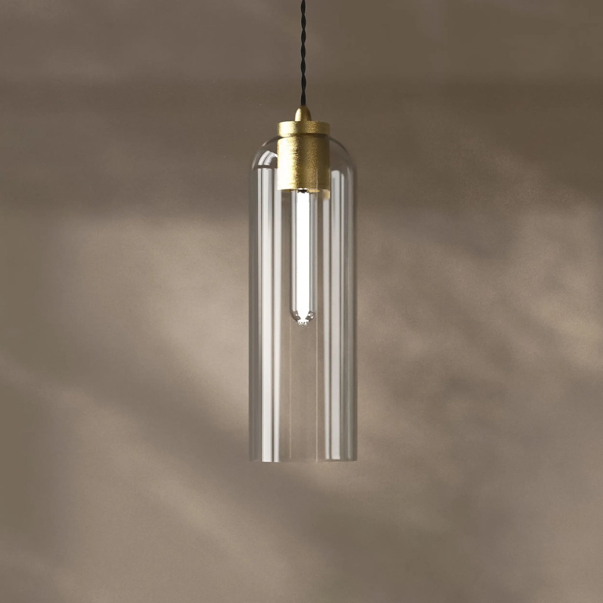 Parlour Elong Pendant Light - Brass/Clear